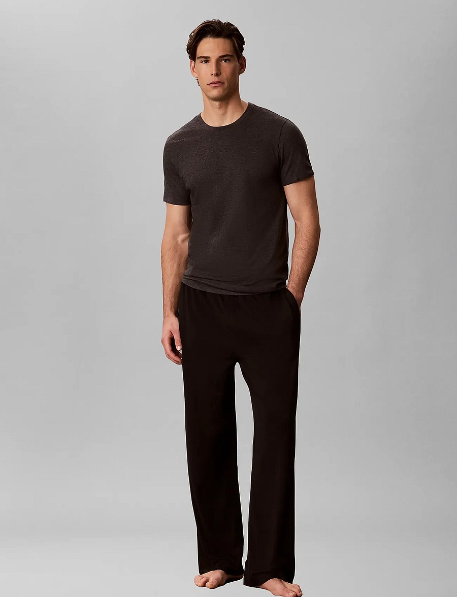 Calvin Klein - S/S CREW NECK 3PK - multipack t-shirts - black w white emb dark purple w - 0