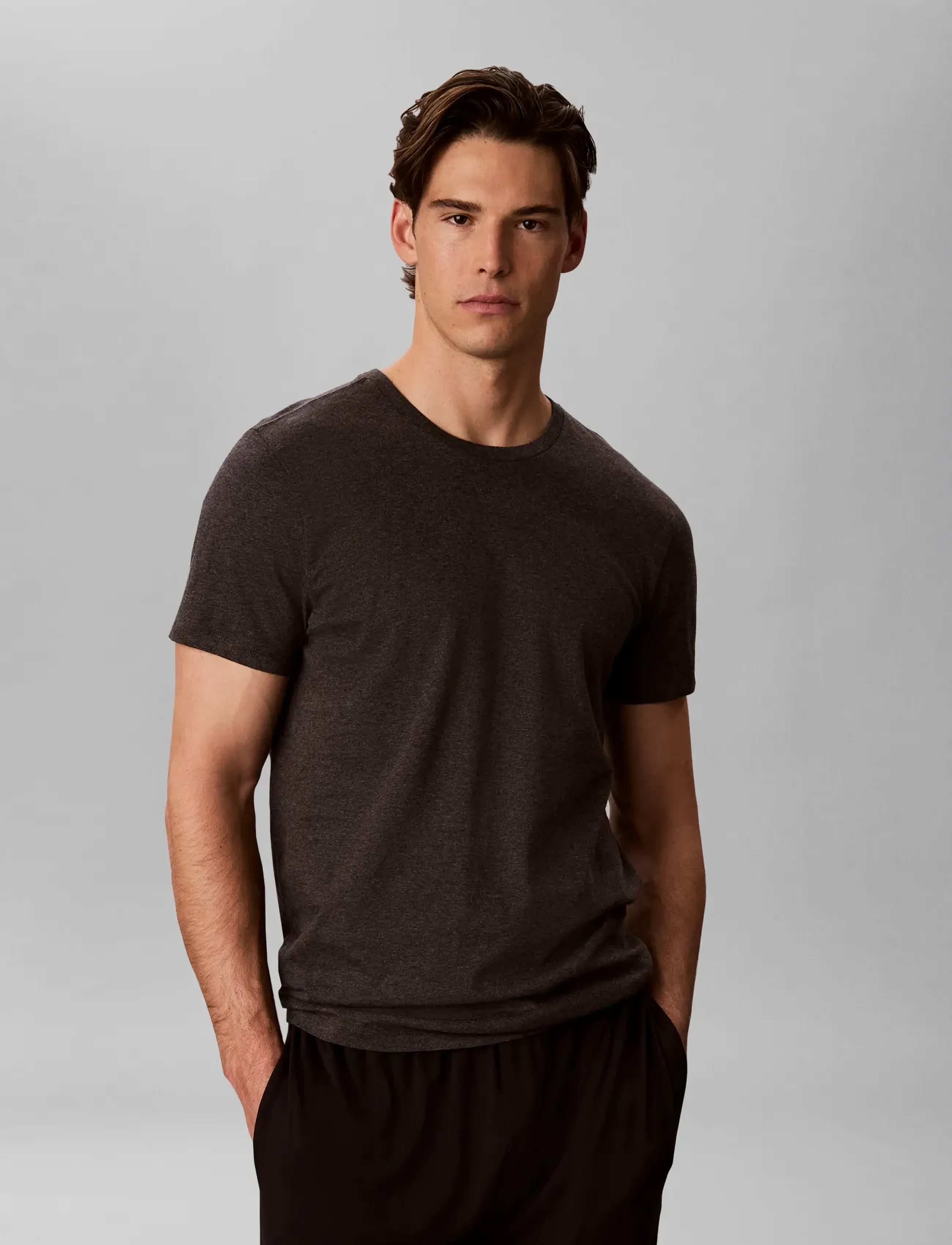 Calvin Klein - S/S CREW NECK 3PK - multipack t-shirts - black w  white emb  dark purple w - 3