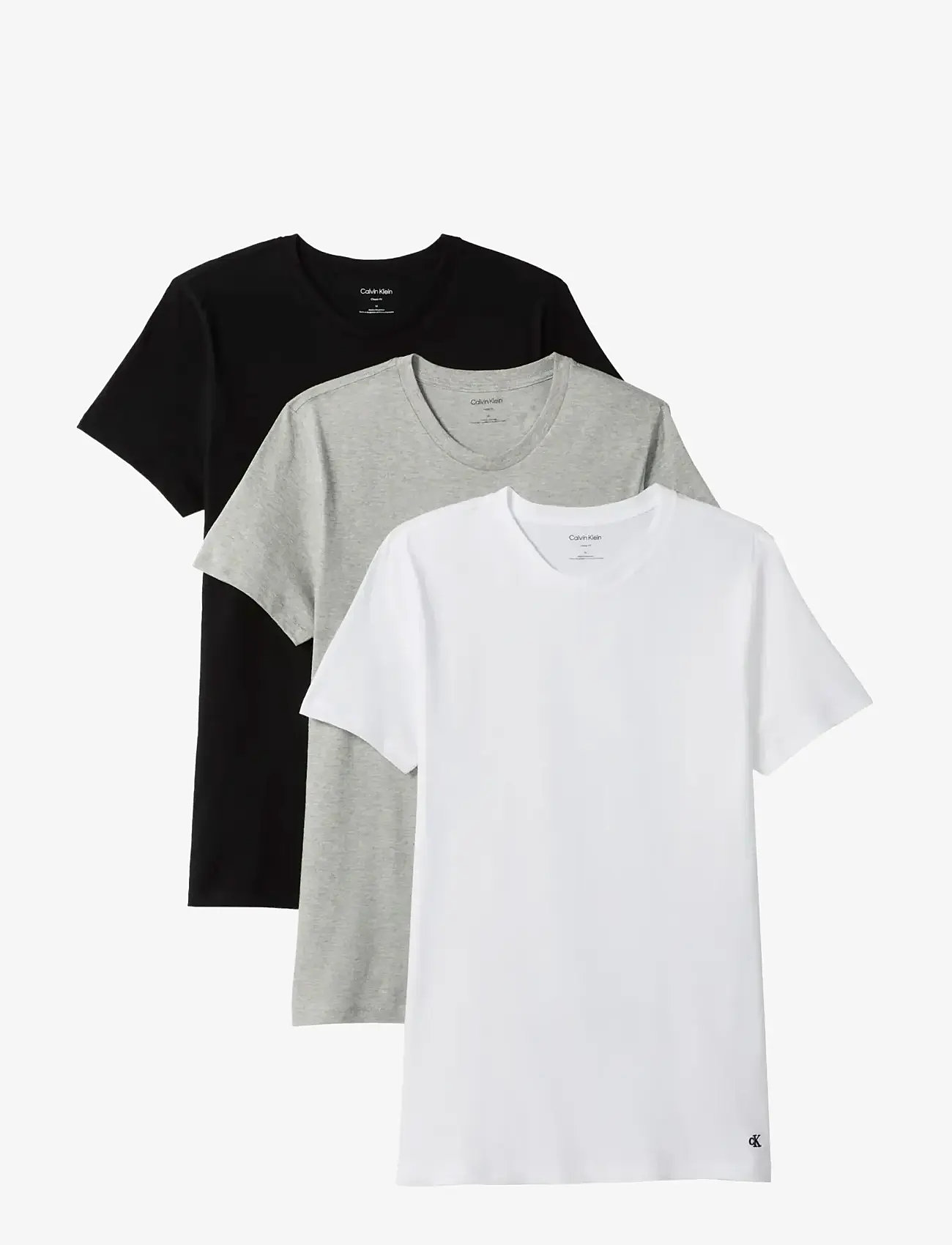 Calvin Klein - S/S CREW NECK 3PK - t-särkide multipakk - black grey heather white - 1