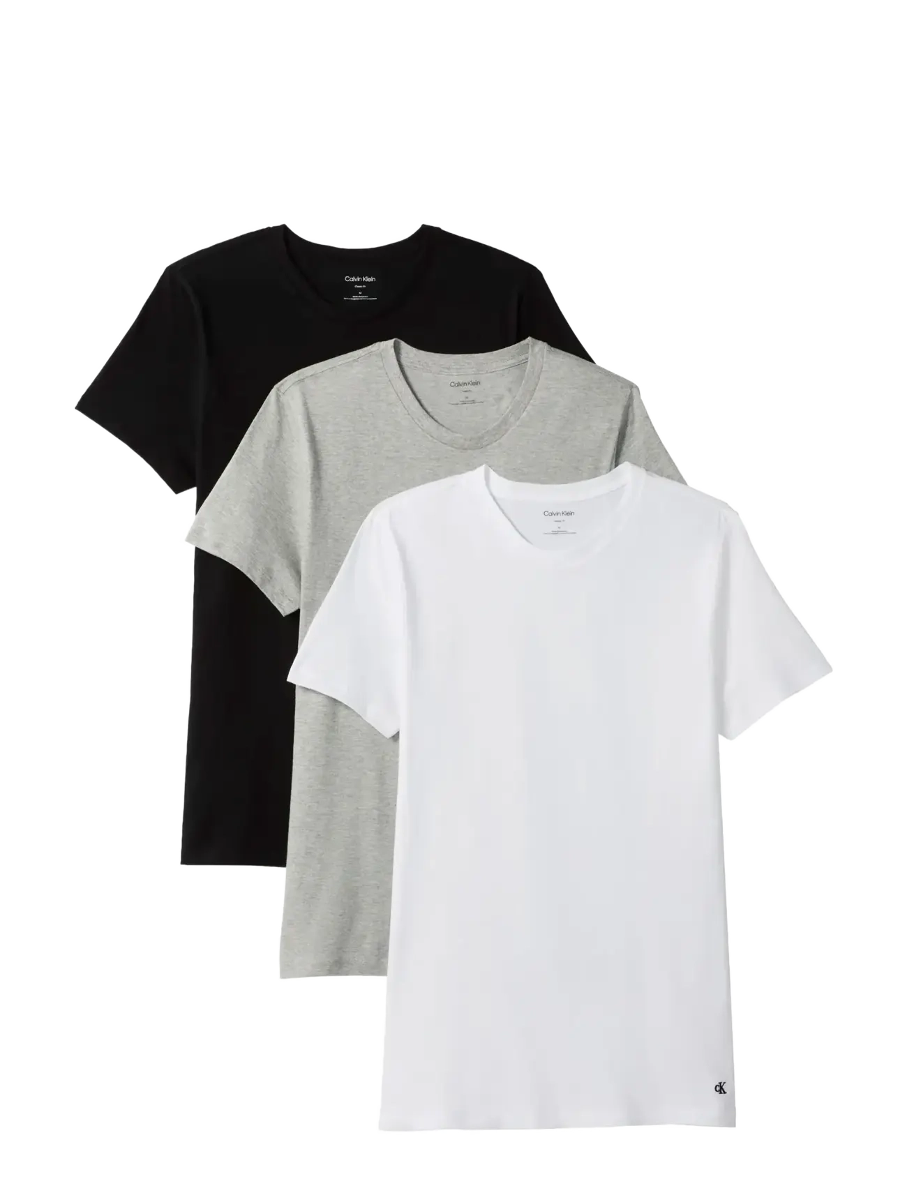 Calvin Klein S/S CREW NECK 3PK - Calvin Klein Underwear - BLACK GREY HEATHER WHITE / multi