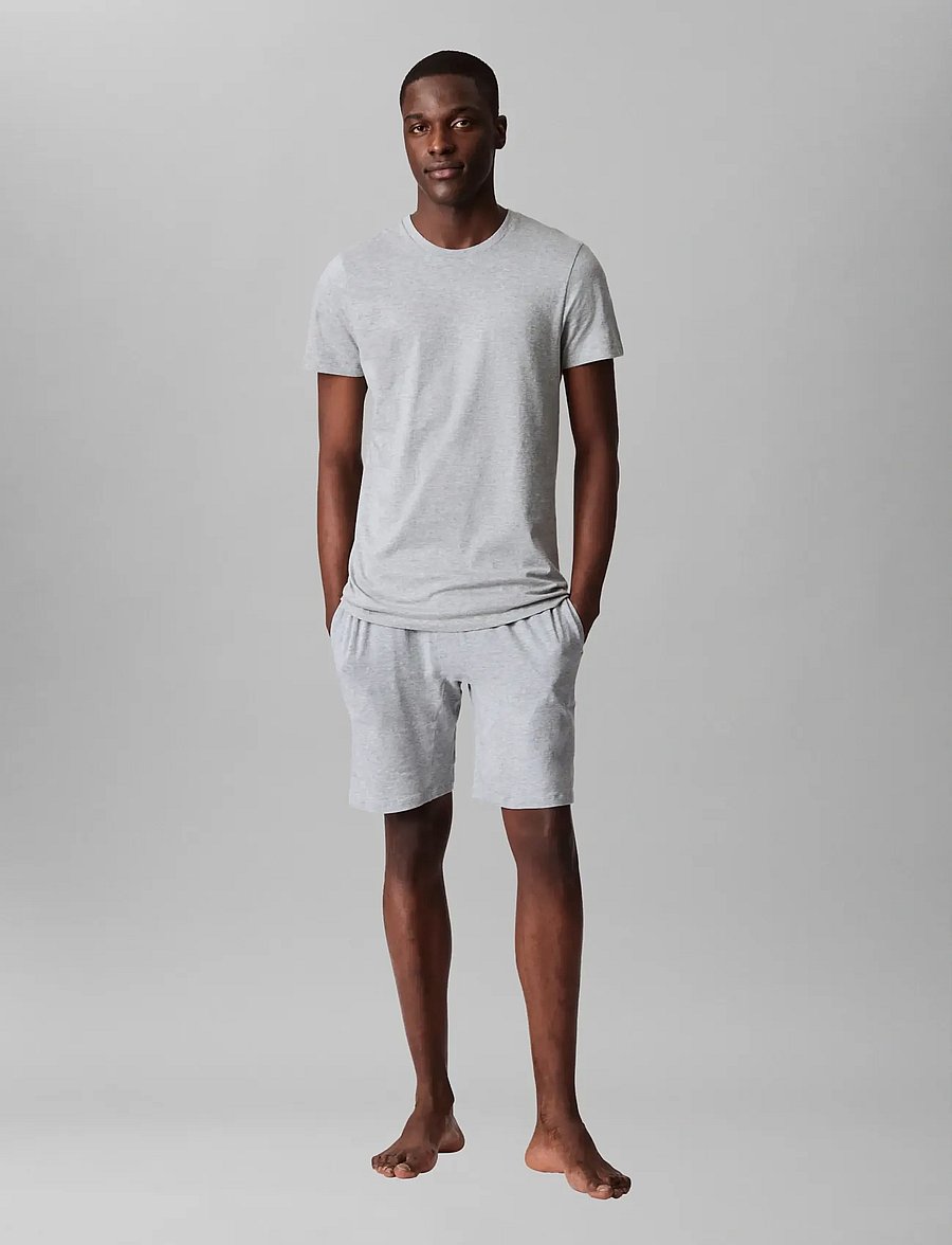 Calvin Klein - S/S CREW NECK 3PK - t-shirts im multipack - black grey heather white - 0