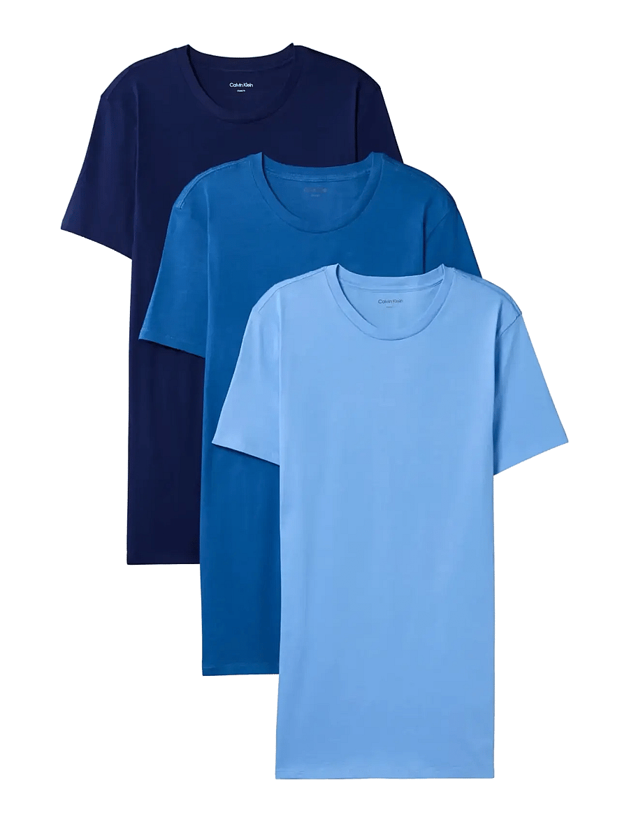 Calvin Klein - S/S CREW NECK 3PK - t-shirts im multipack - blue bay minnow medieval blue - 1