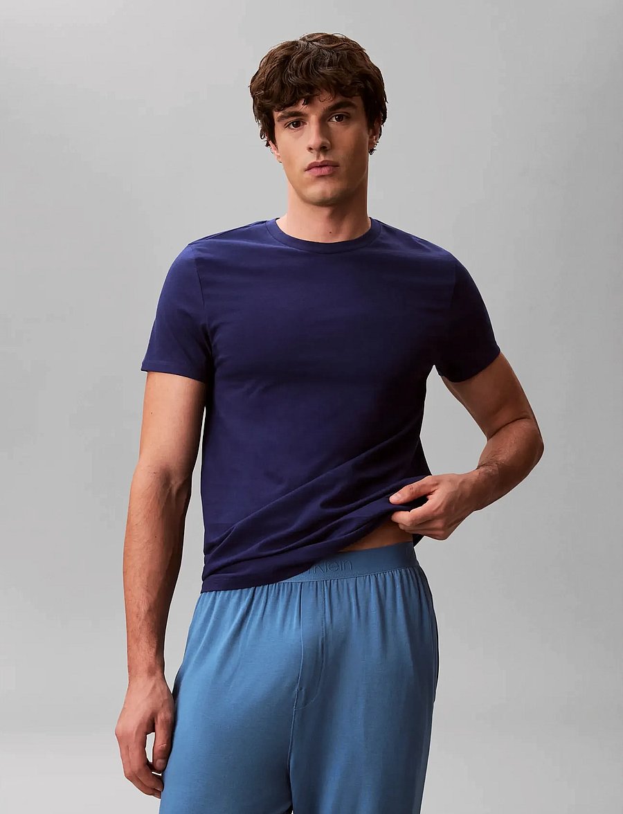 Calvin Klein - S/S CREW NECK 3PK - t-shirts im multipack - blue bay minnow medieval blue - 3
