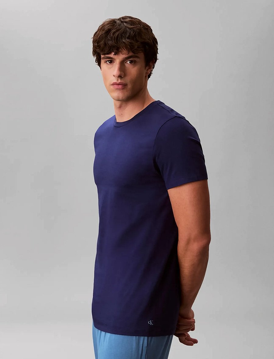 Calvin Klein - S/S CREW NECK 3PK - t-shirts im multipack - blue bay minnow medieval blue - 4