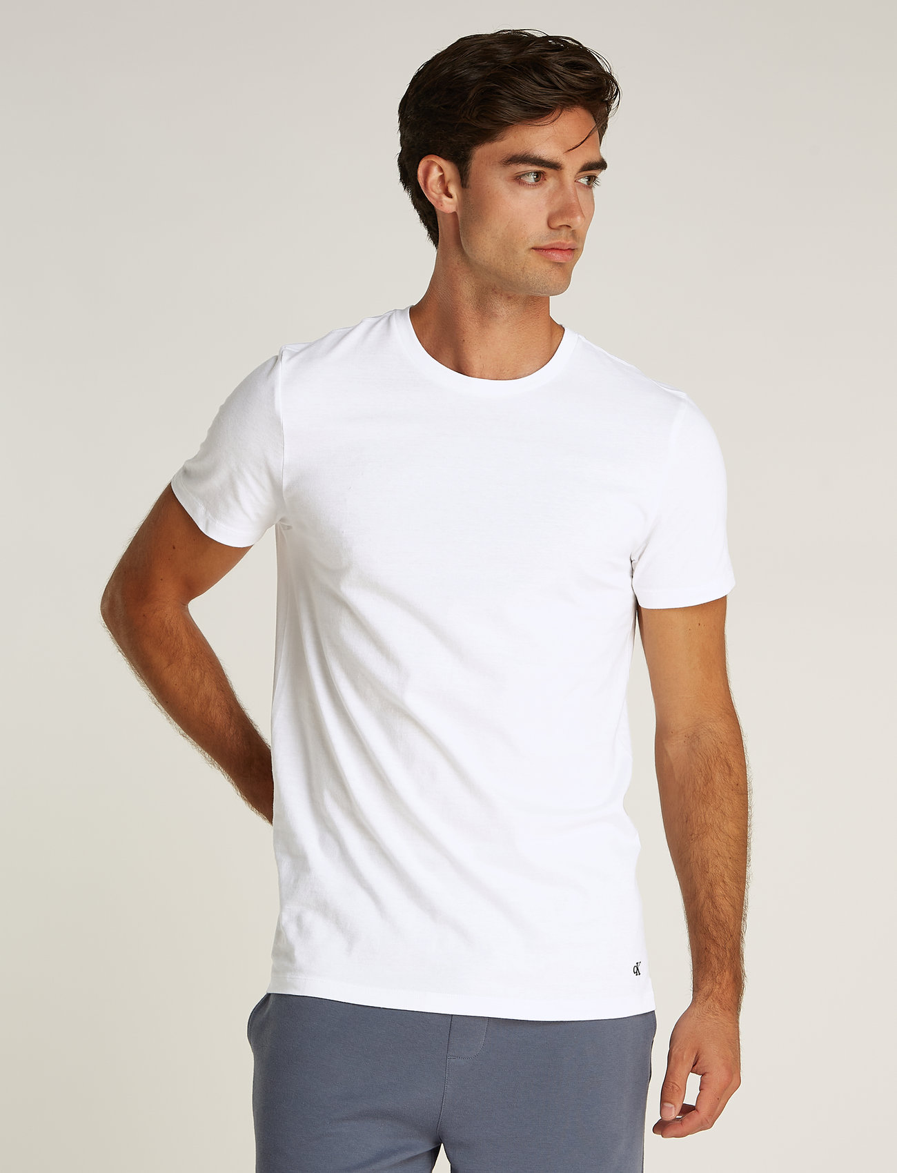Calvin Klein - S/S CREW NECK 3PK - marškinėlių komplektas - white white white - 0