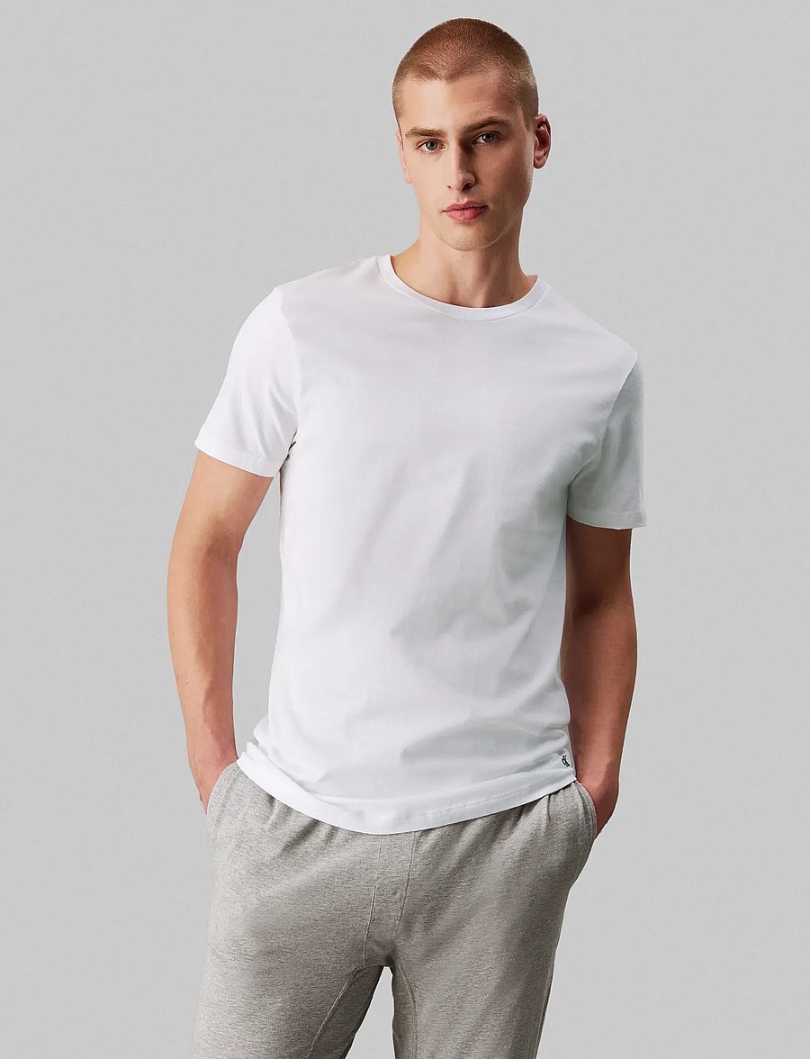 Calvin Klein - S/S CREW NECK 3PK - multipack t-shirts - white white white - 3