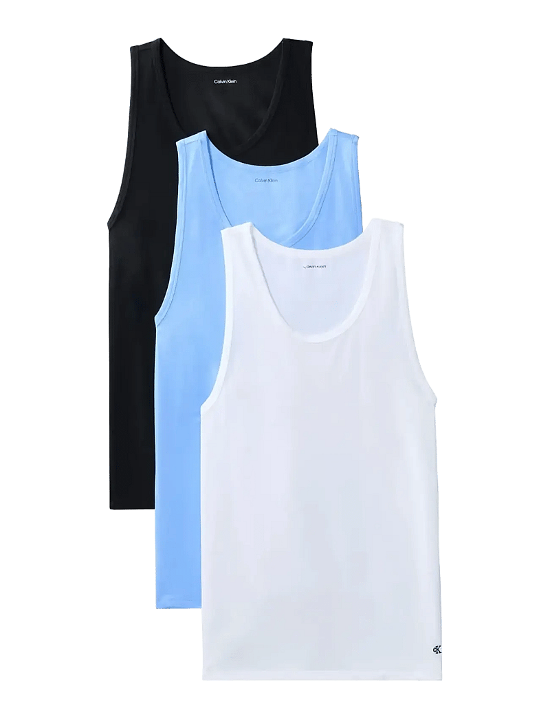 Calvin Klein - TANK 3PK - pidžaama topid - black blue descent white - 1