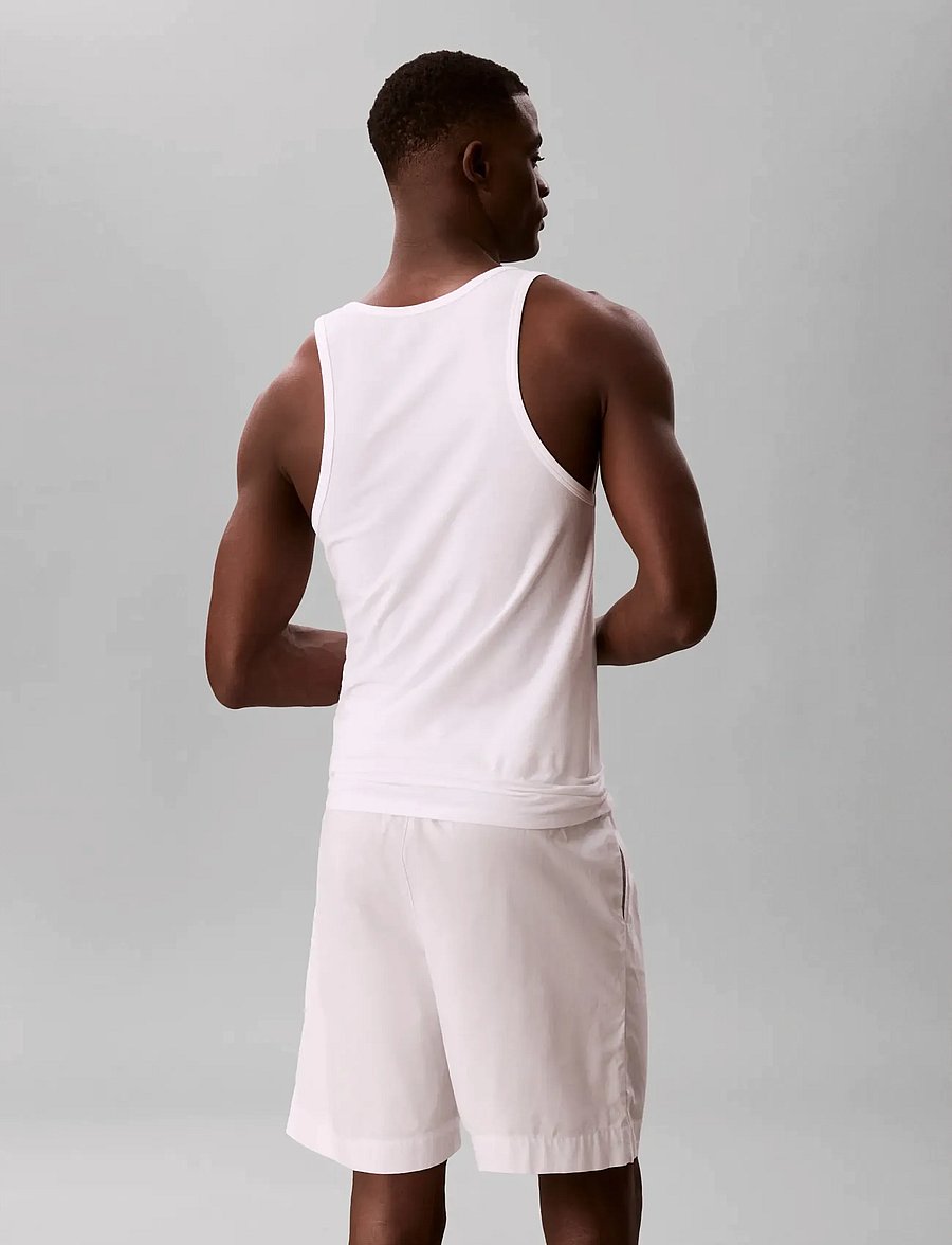Calvin Klein - TANK 3PK - pyjamasöverdelar - black blue descent white - 3