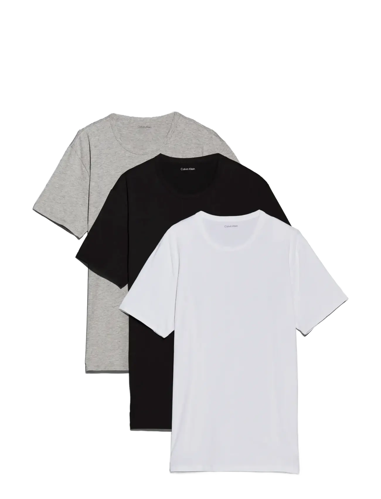 Calvin Klein S/S CREW NECK 3PK - Calvin Klein Underwear - BLACK GREY HEATHER WHITE / grey