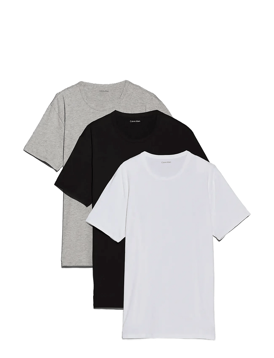 Calvin Klein - S/S CREW NECK 3PK - t-shirts im multipack - black grey heather white - 1
