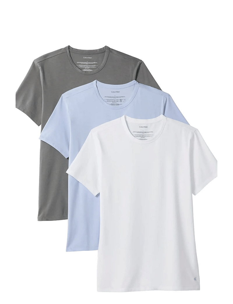 Calvin Klein - S/S CREW NECK 3PK - t-shirts im multipack - smoke screen/white/casual blue - 0