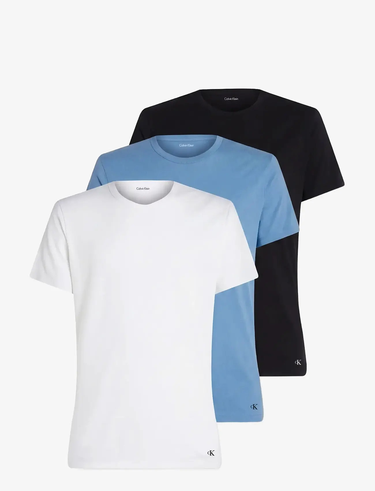 Calvin Klein - S/S CREW NECK 3PK - t-shirts im multipack - black blue descent white - 1