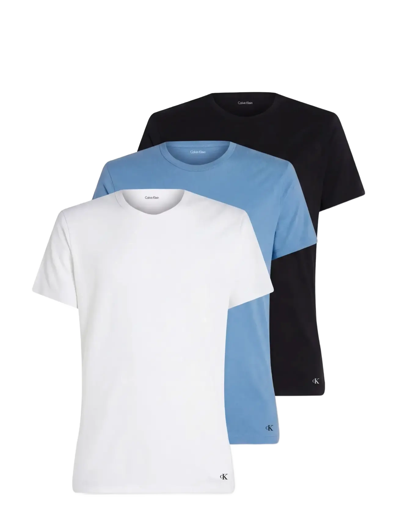 Calvin Klein S/S CREW NECK 3PK - Calvin Klein Underwear - BLACK BLUE DESCENT WHITE / multi