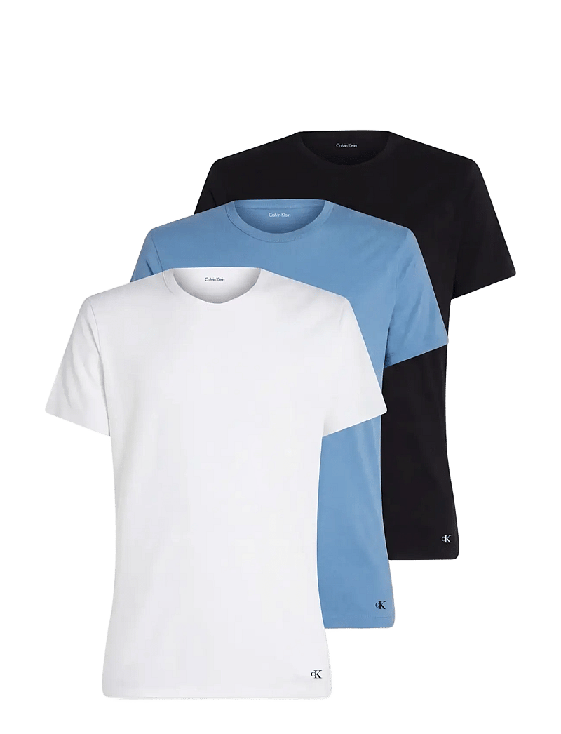 Calvin Klein - S/S CREW NECK 3PK - t-shirts im multipack - black blue descent white - 1
