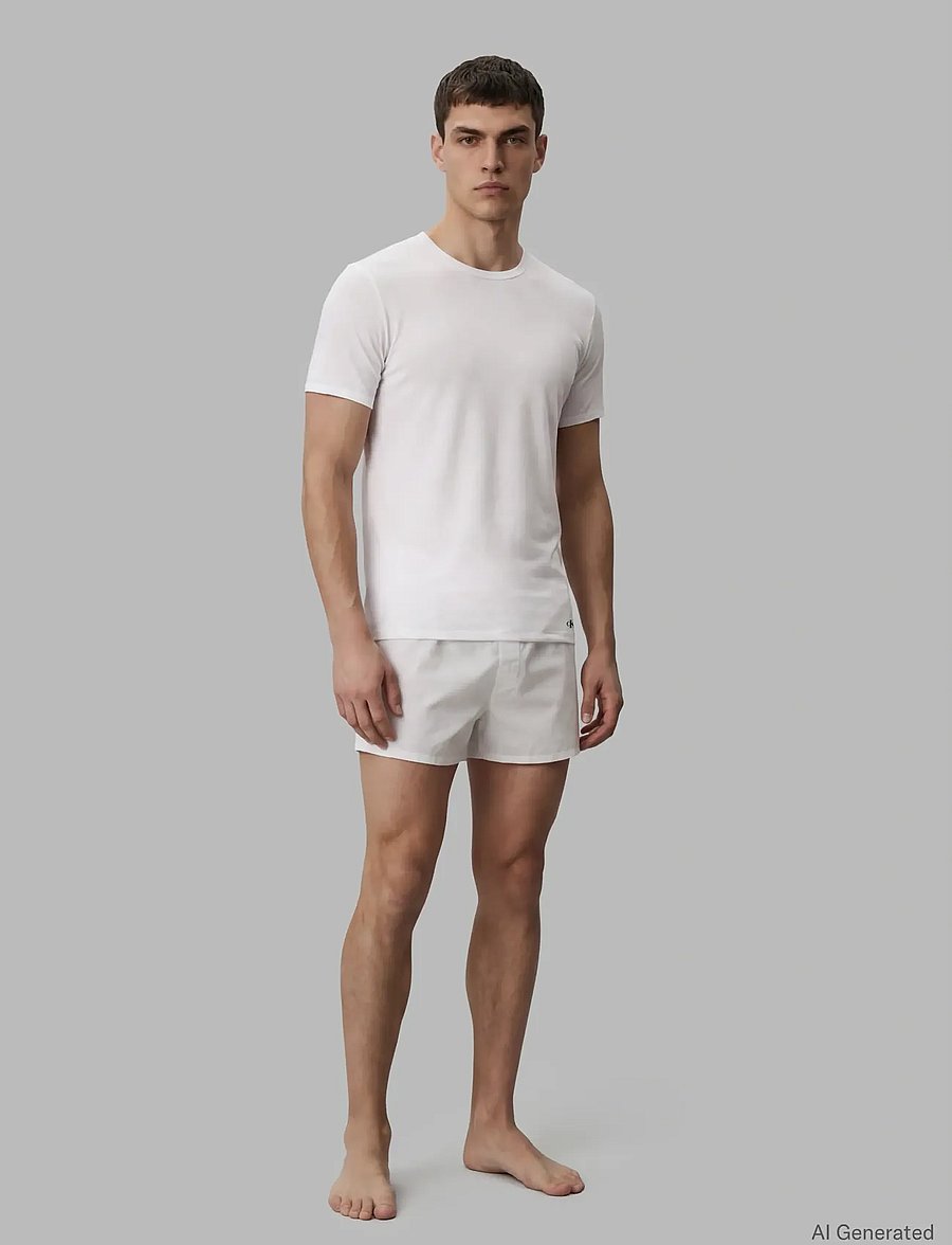 Calvin Klein - S/S CREW NECK 3PK - t-shirts im multipack - black blue descent white - 0