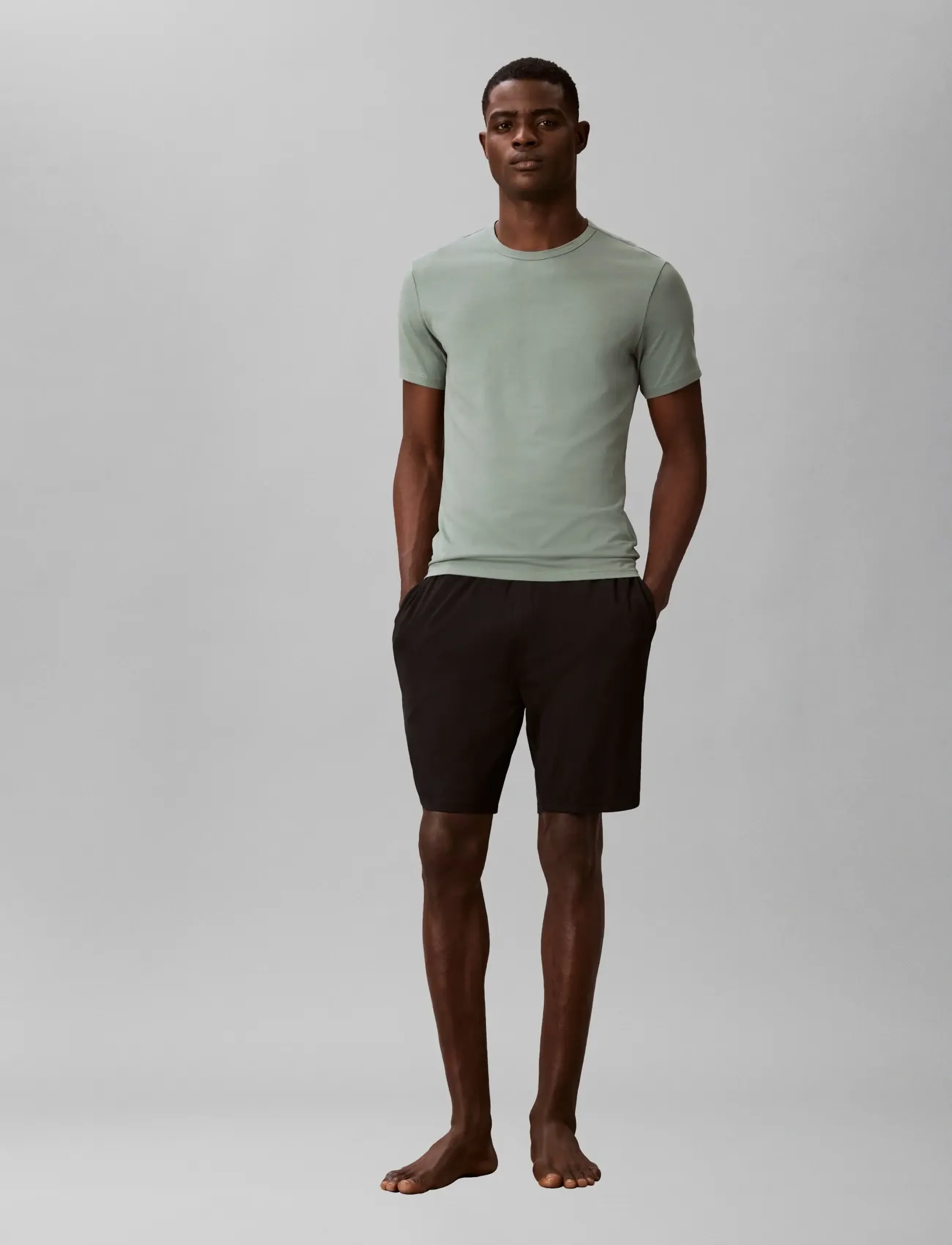 Calvin Klein S/S CREW NECK 3PK - Nattøj - BLACK SEA SPRAY NIAGARA MIST / green