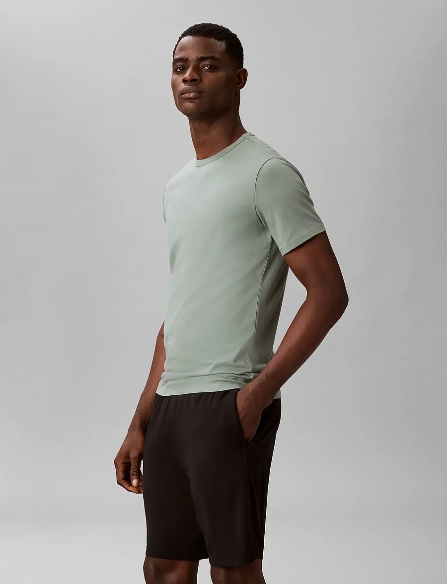 Calvin Klein - S/S CREW NECK 3PK - t-särkide multipakk - black sea spray niagara mist - 4