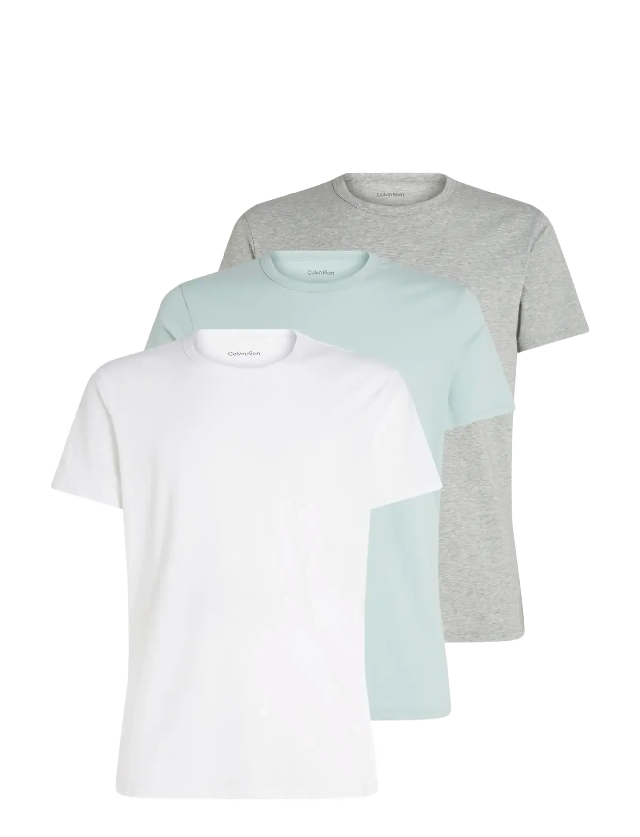 S/S CREW NECK 3PK - WHITE, GREY HEATHER, STERLING BLUE