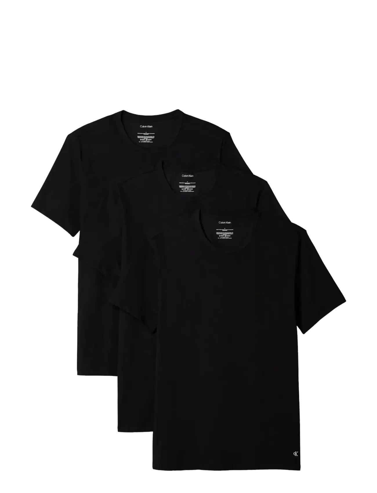 Calvin Klein S/S CREW NECK 3PK - Calvin Klein Underwear - BLACK / black
