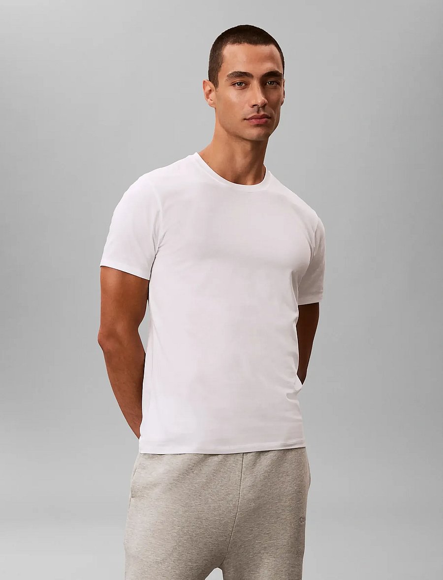 Calvin Klein - S/S CREW NECK 3PK - t-shirts im multipack - white - 3