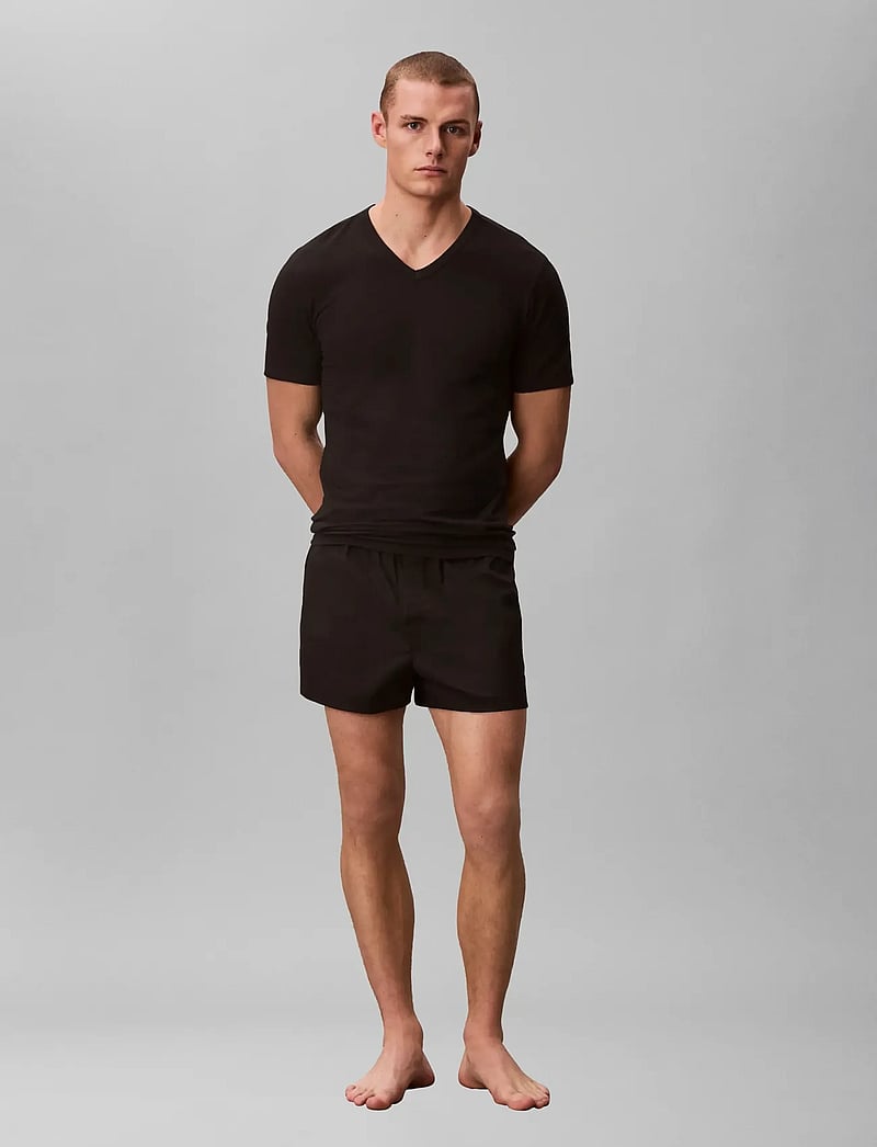 Calvin Klein - S/S V NECK 3PK - v-aukkoiset t-paidat - black grey heather white - 2