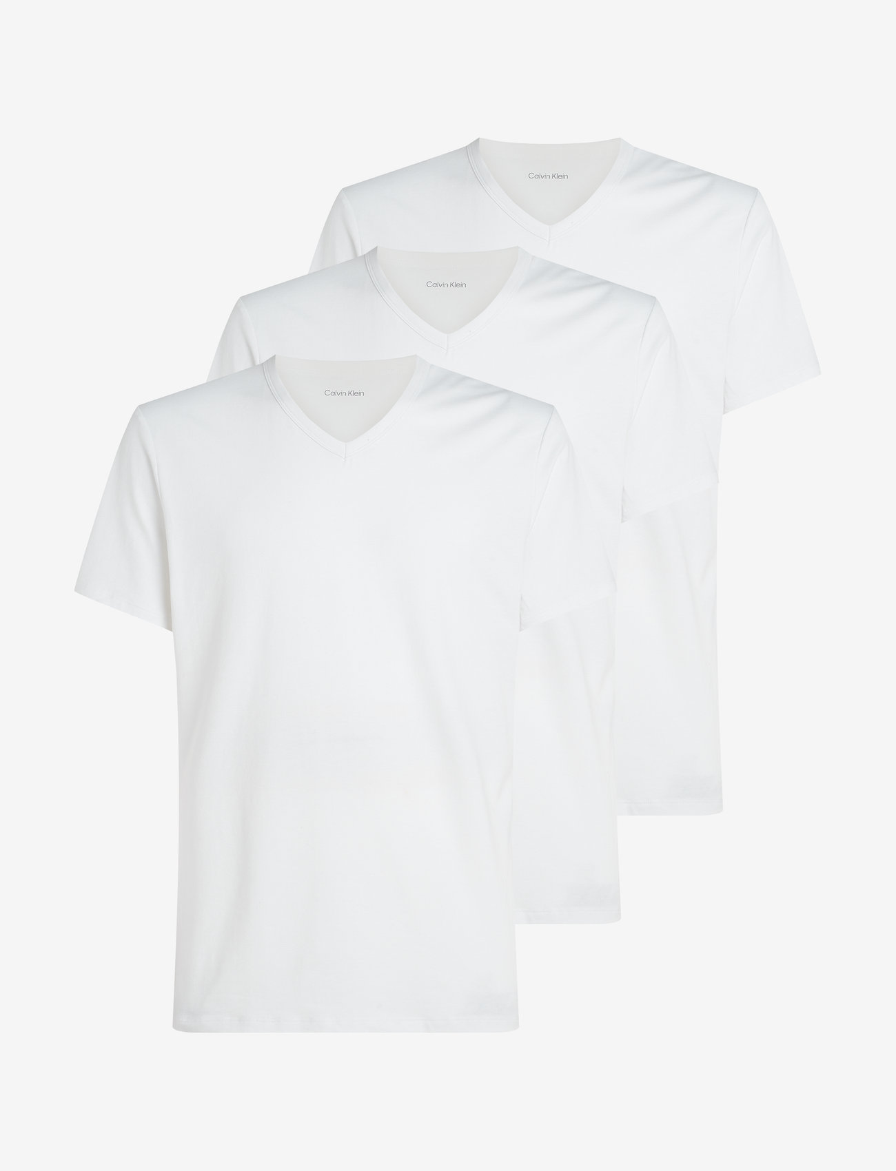 Calvin Klein - S/S V NECK 3PK - t-shirts mit v-ausschnitt - white - 1