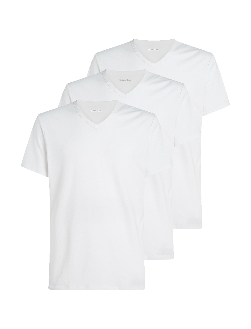 Calvin Klein - S/S V NECK 3PK - t-shirts mit v-ausschnitt - white - 1