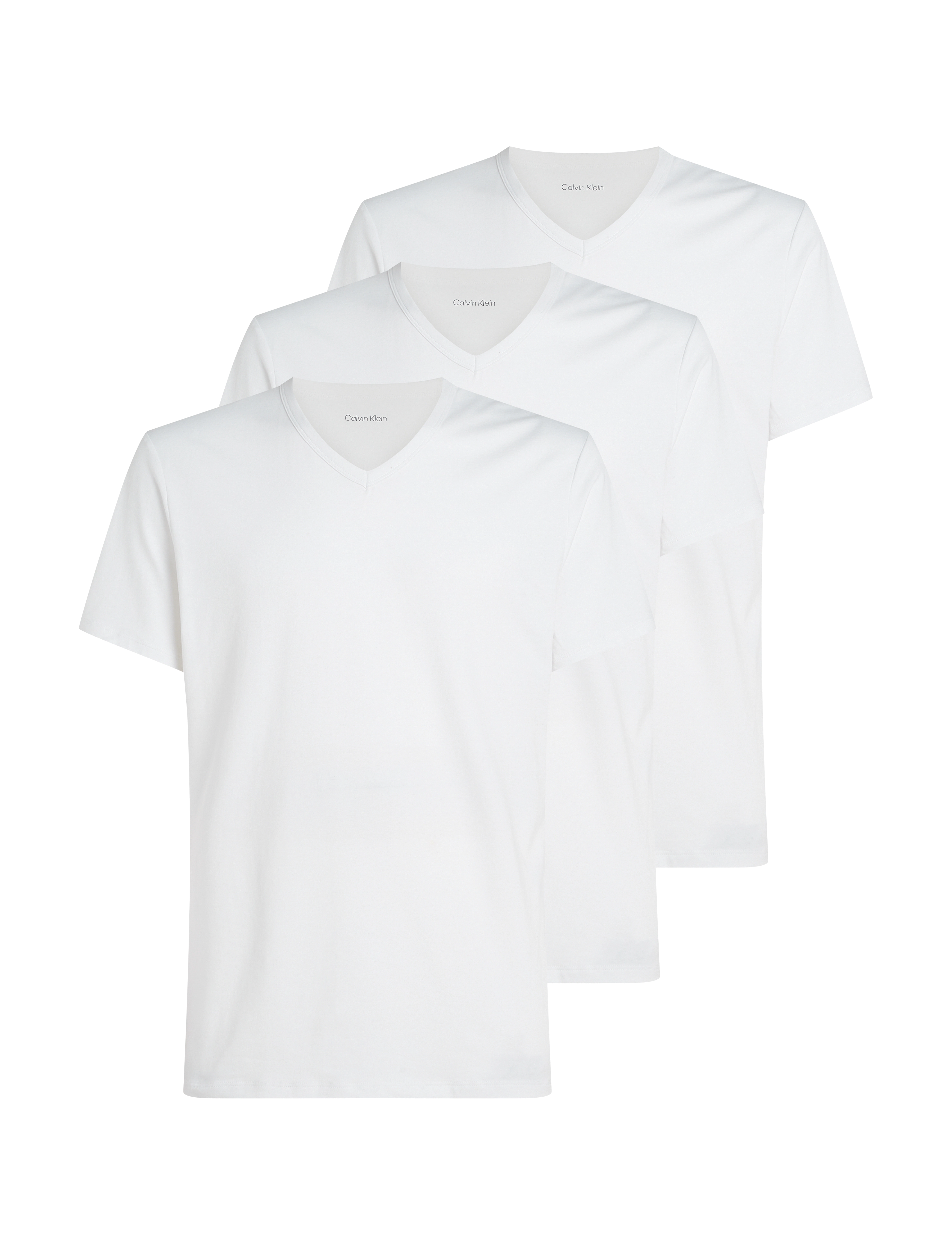 Calvin Klein S/S V NECK 3PK - Calvin Klein Underwear - WHITE / white