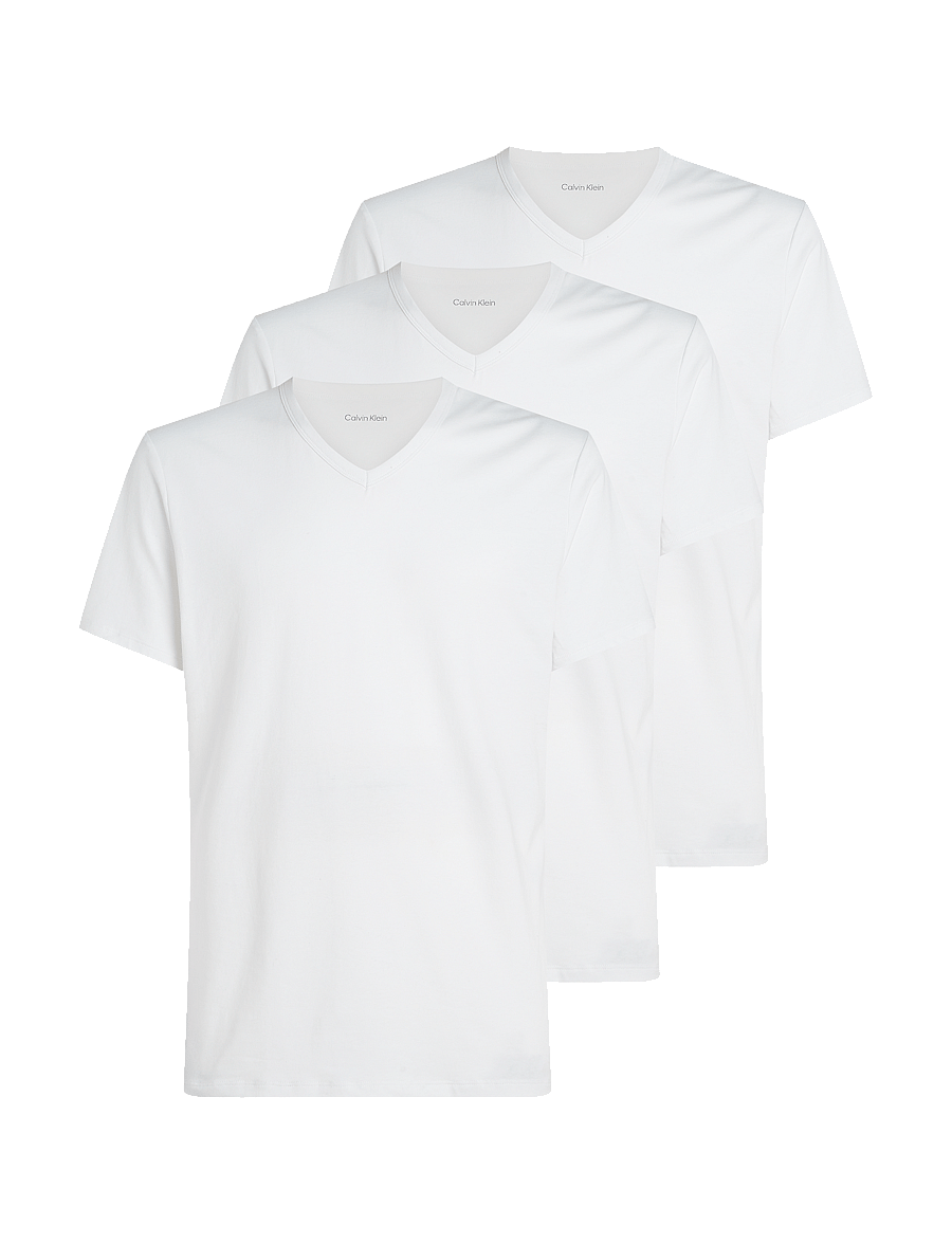 Calvin Klein - S/S V NECK 3PK - t-shirts med v-hals - white - 1
