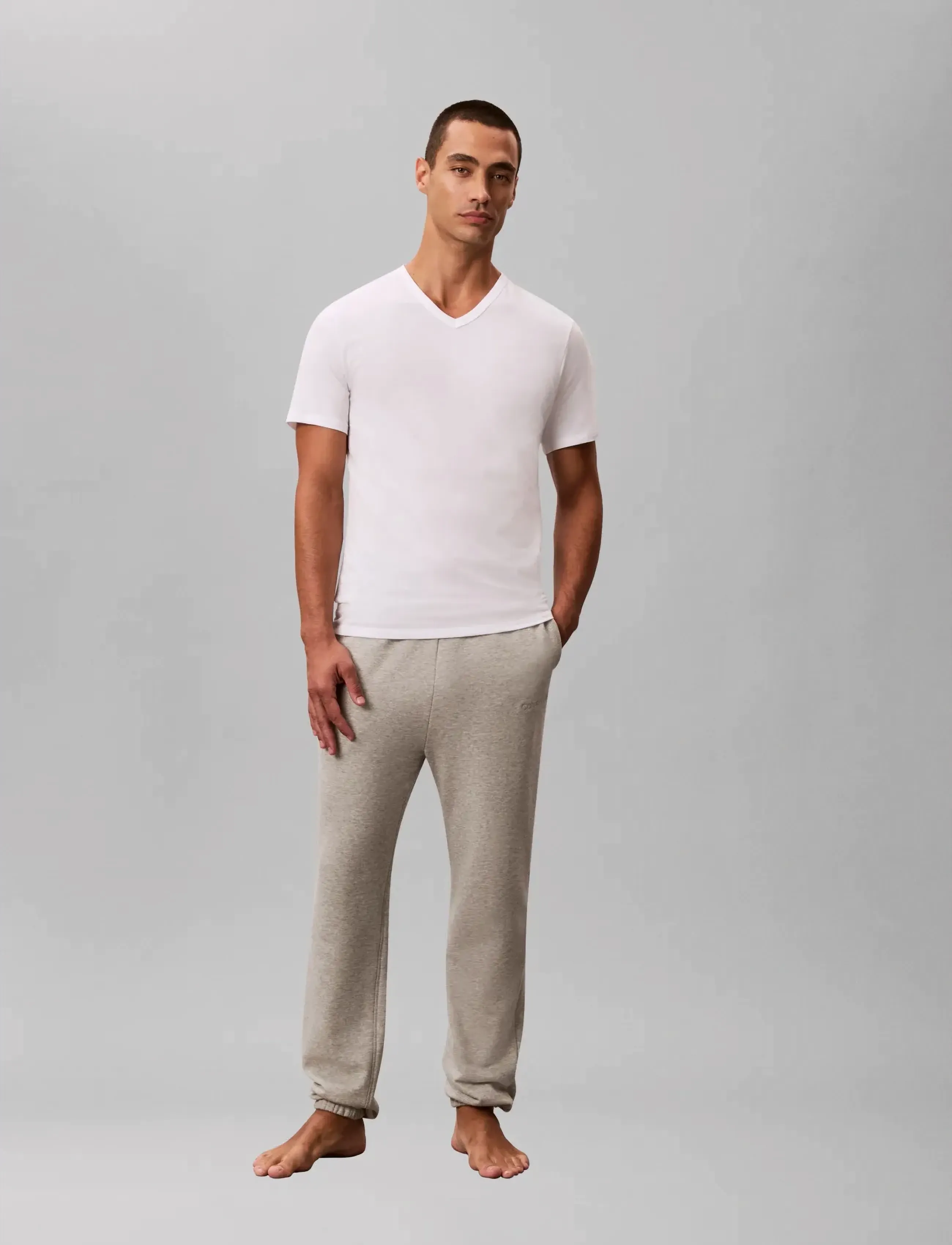 Calvin Klein S/S V NECK 3PK - T-Shirts mit V-Ausschnitt - WHITE / white