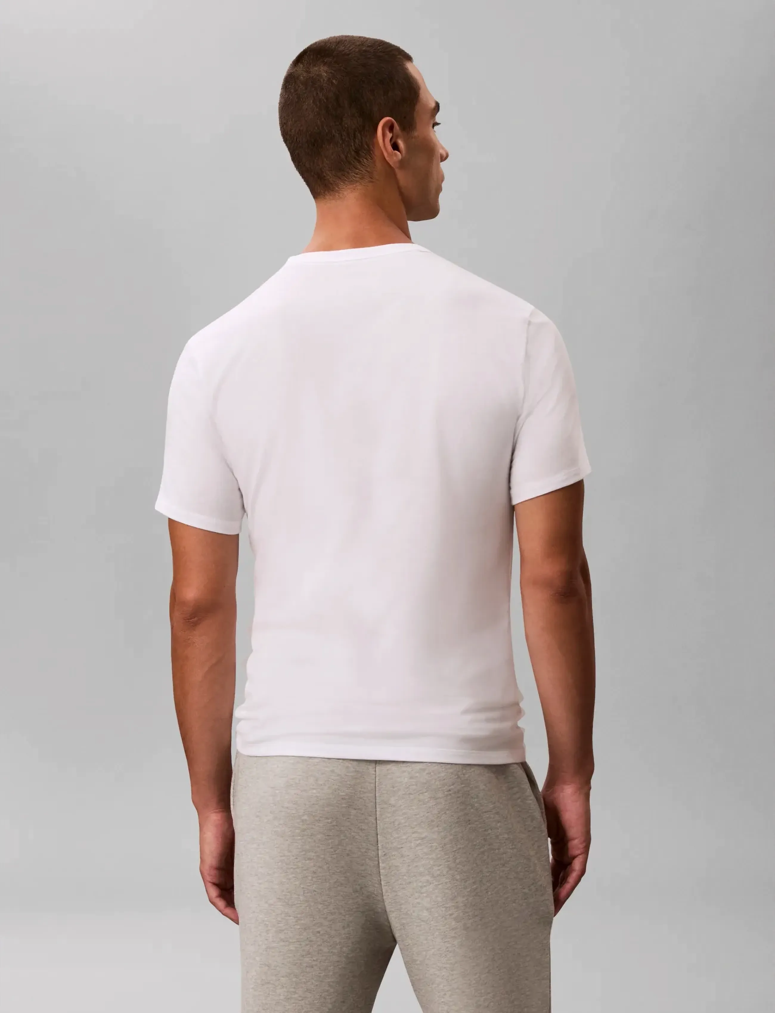 Calvin Klein - S/S V NECK 3PK - t-shirts med v-hals - white - 3