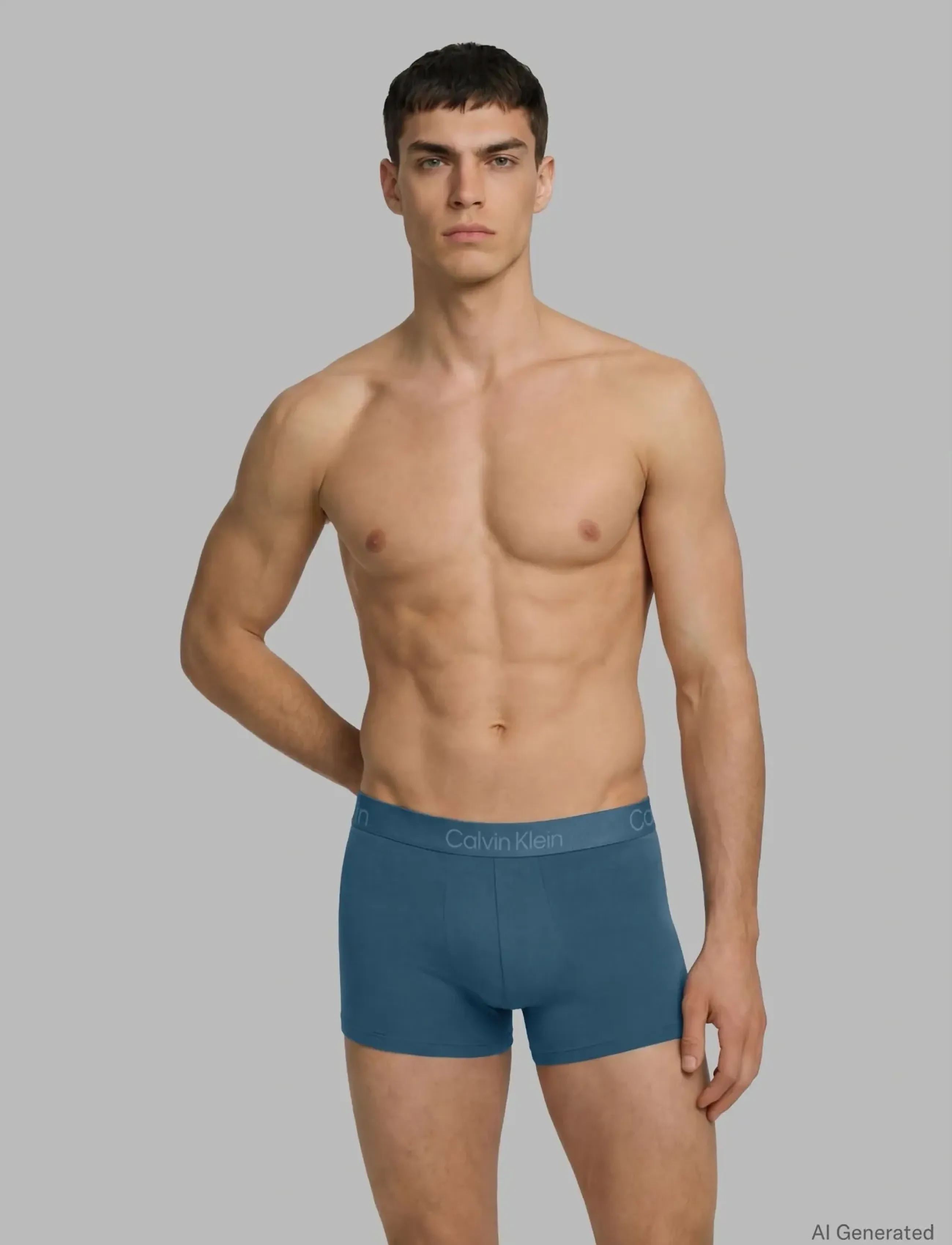 Calvin Klein TRUNK 3PK - Underwear - OATMEAL HEATHER GULF BLUE  LIBERTY / multi