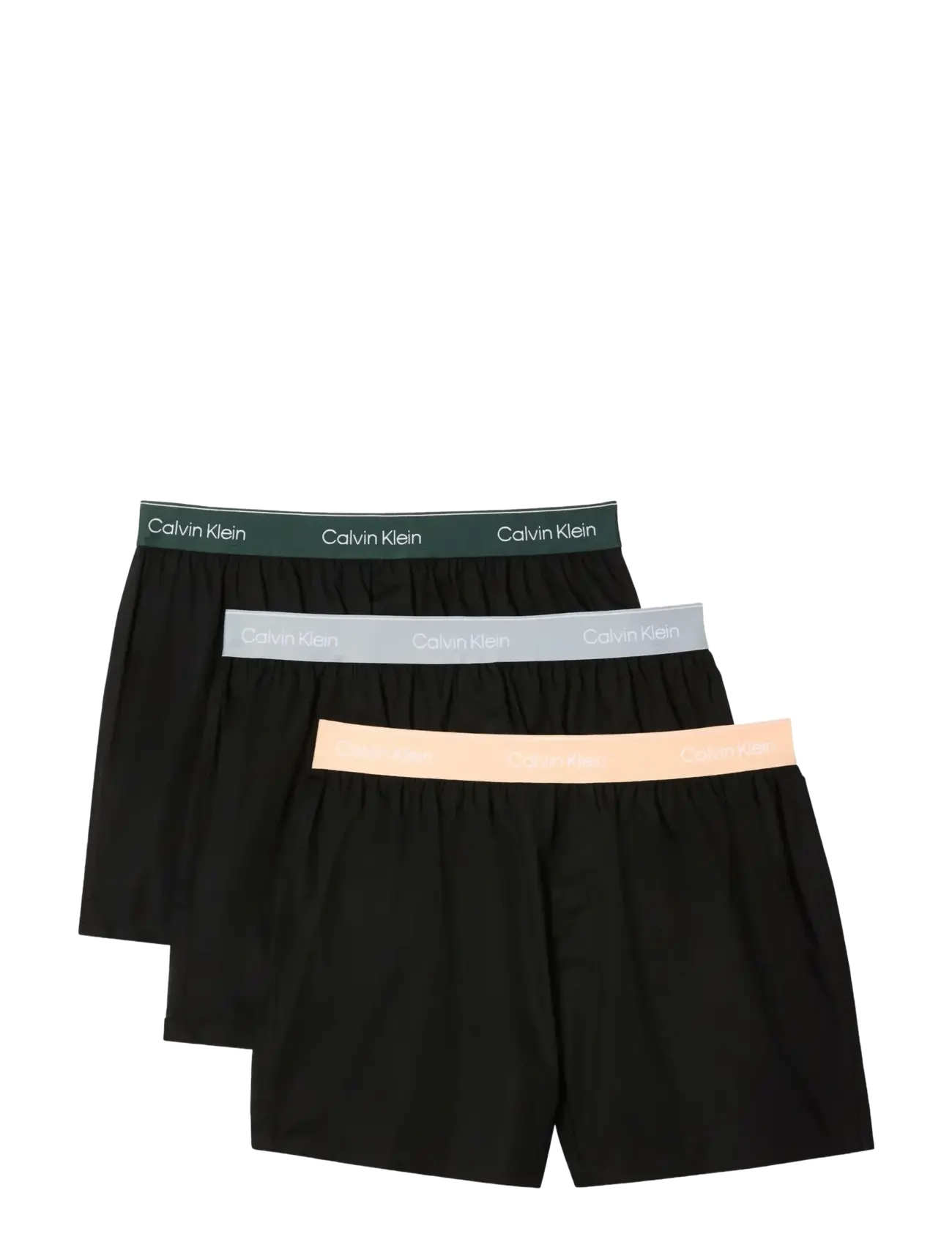 Calvin Klein BOXER SLIM 3PK - Alushousut - BLACK W  DARKEST SPRUCE WB  BLACK W / black