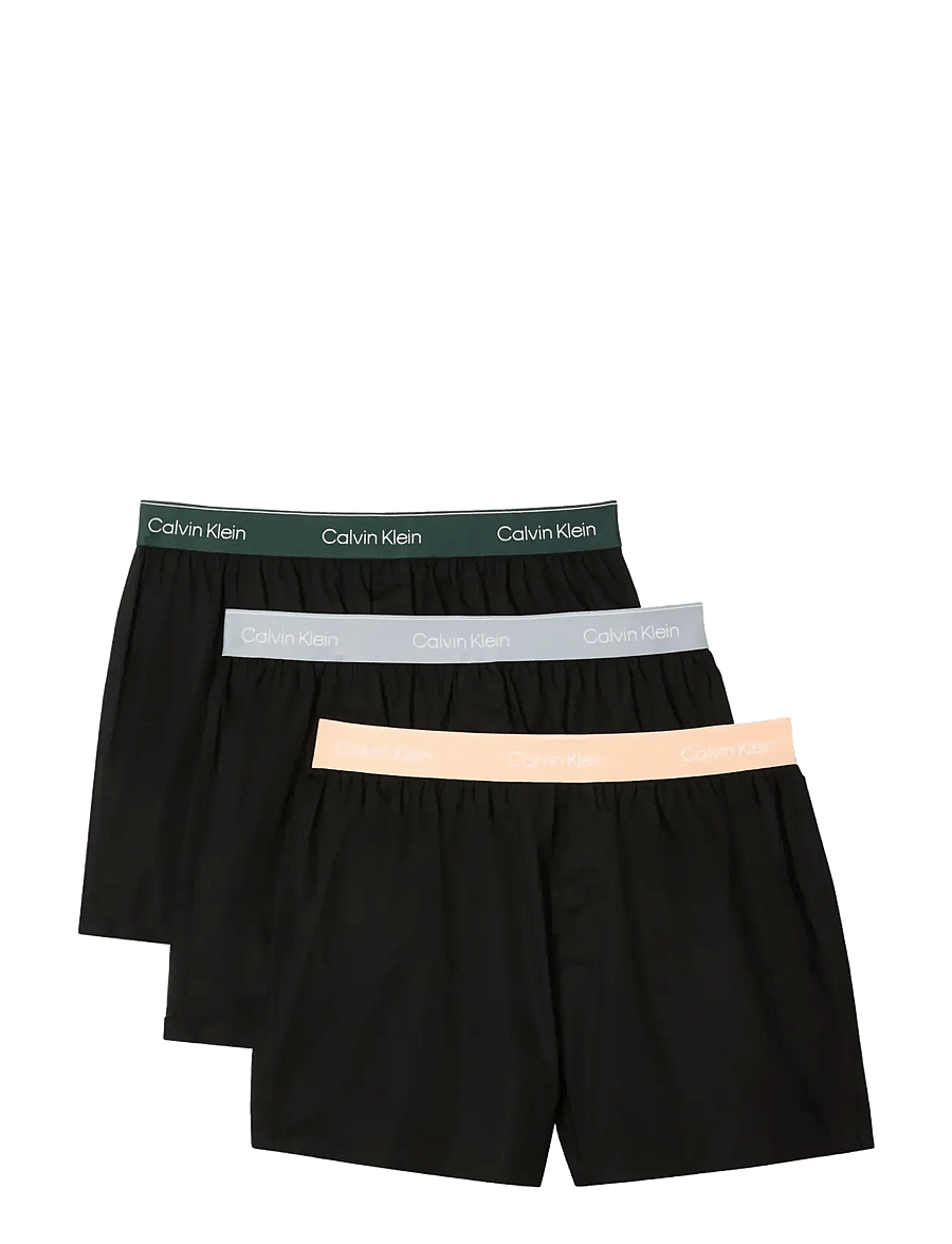 Calvin Klein - BOXER SLIM 3PK - multipack kalsonger - black w darkest spruce wb black w - 1