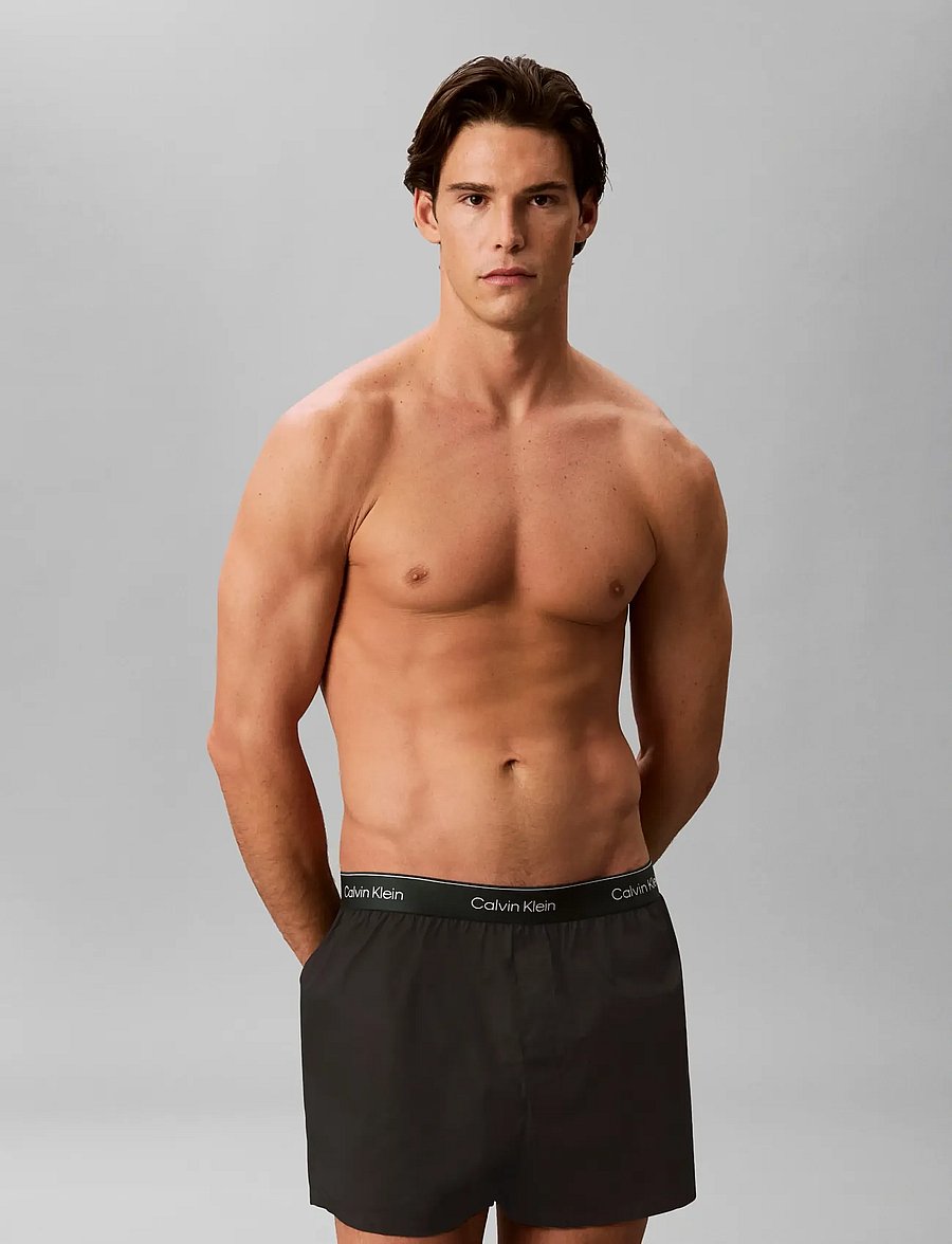 Calvin Klein - BOXER SLIM 3PK - multipack kalsonger - black w darkest spruce wb black w - 0