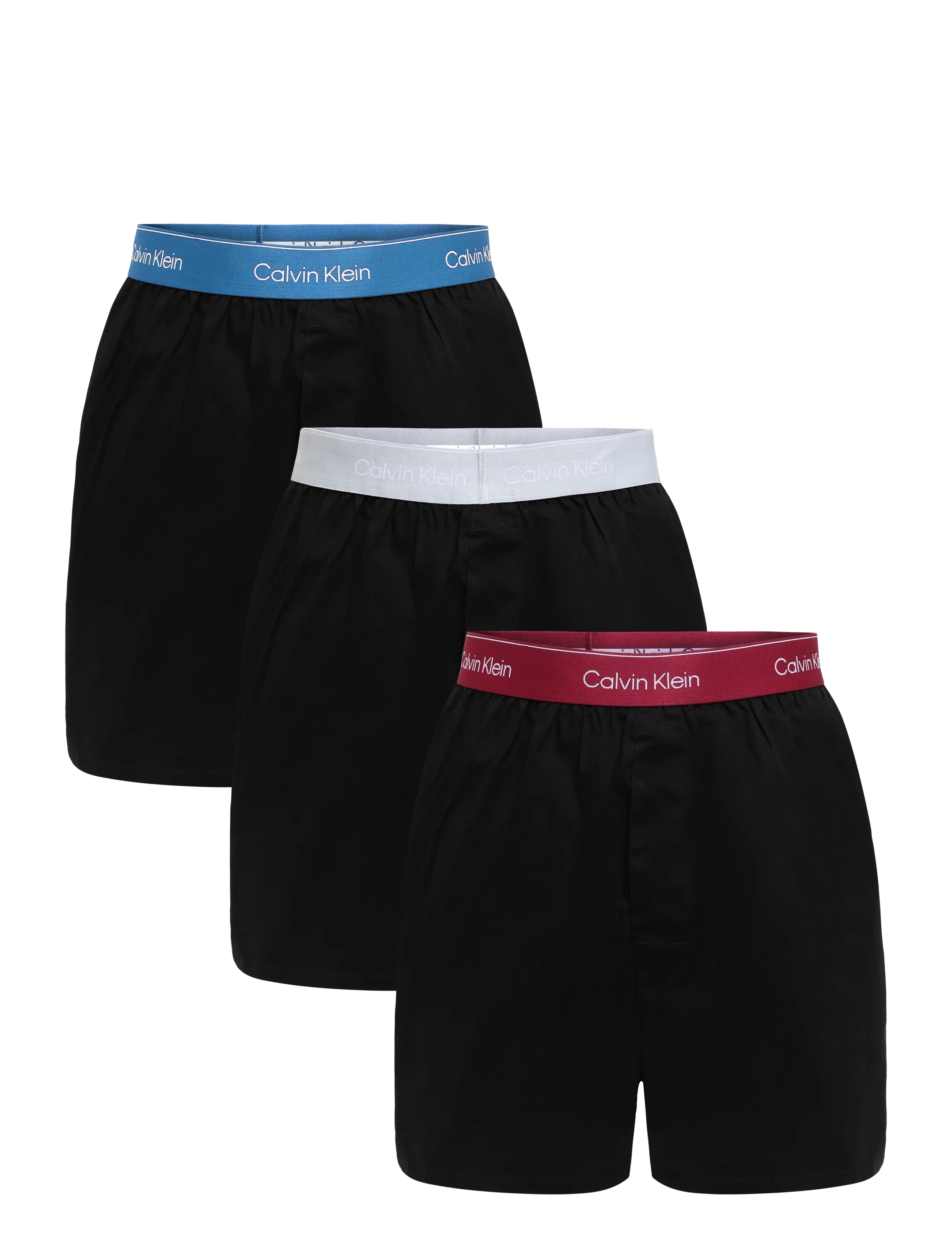 Calvin Klein BOXER SLIM 3PK - E-smaspäev - BLACK BODIES W  POSEIDON BLUE PLEIN / black