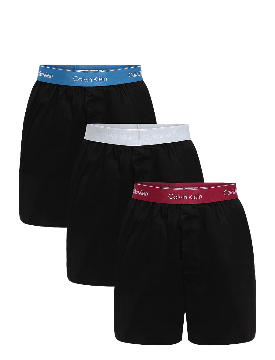 Calvin Klein - BOXER SLIM 3PK - multipakk aluspüksid - black bodies w poseidon blue plein - 1