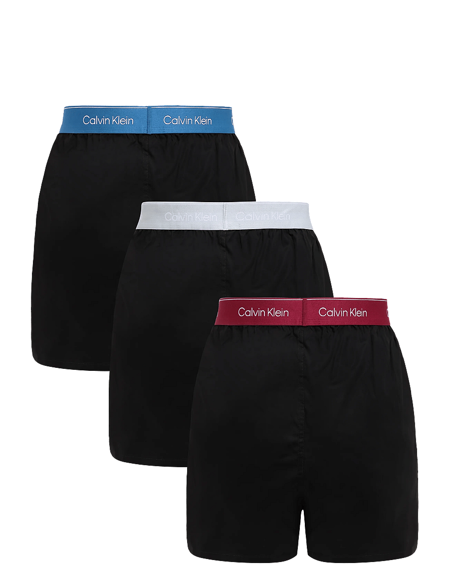 Calvin Klein - BOXER SLIM 3PK - multipakk aluspüksid - black bodies w poseidon blue plein - 2