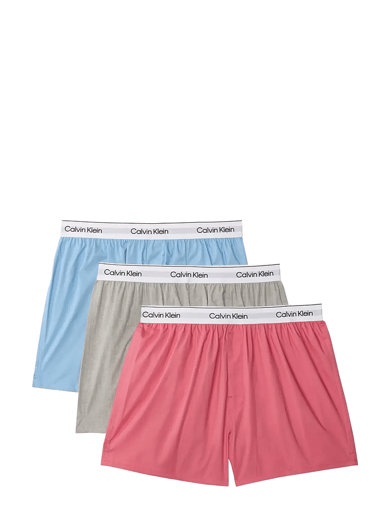 Calvin Klein - BOXER SLIM 3PK - multipack underbukser - brilliant pink gulf blue grey heath - 1