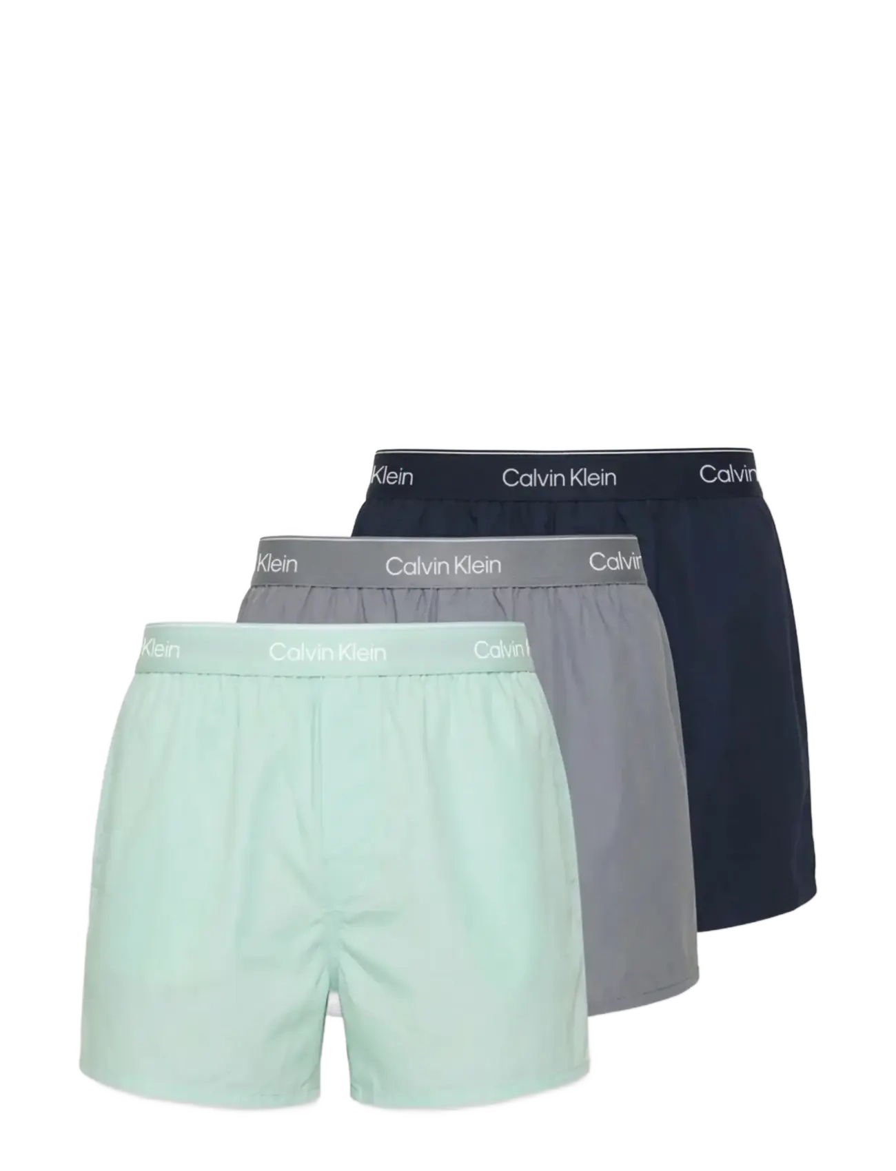 Calvin Klein BOXER SLIM 3PK - Unterhosen im Multipack - SHORELINE W  DTM WB  MISTY GREY W / multi