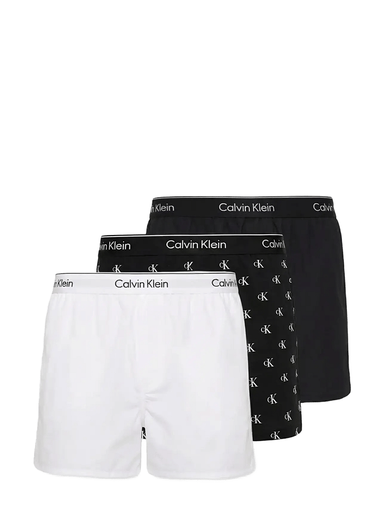 Calvin Klein - BOXER SLIM 3PK - unterhosen im multipack - black diamond logo black classic wh - 1