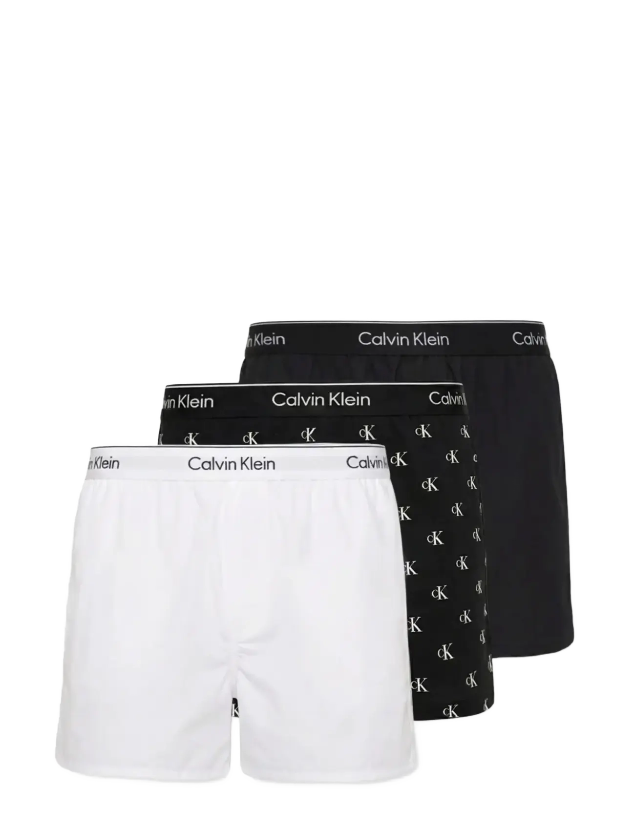 Calvin Klein BOXER SLIM 3PK - Undertøj - BLACK DIAMOND LOGO BLACK CLASSIC WH / multi