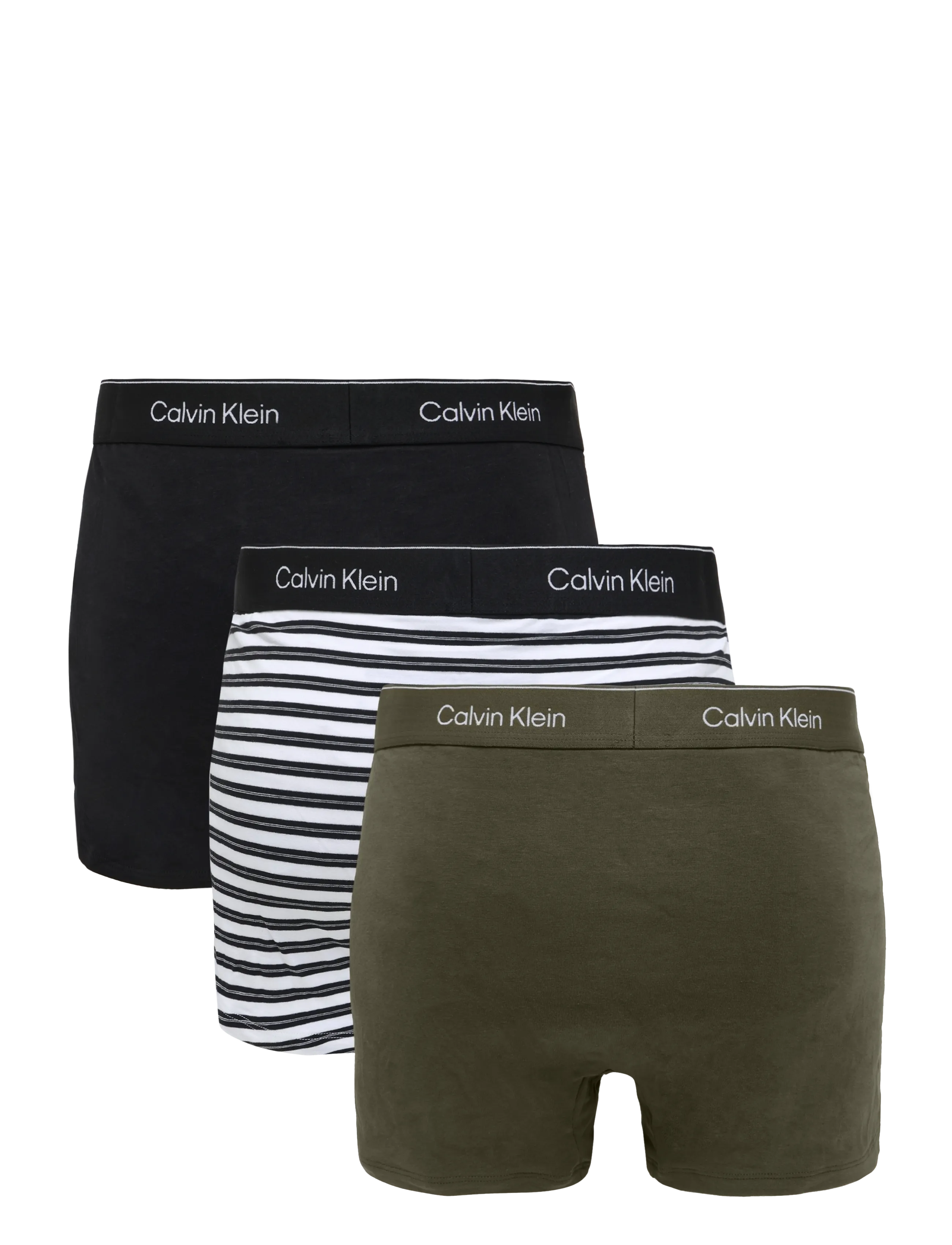Calvin Klein - RELAXED FIT TRUNK 3PK - multipack underbukser - black triple stripe black olive nig - 2