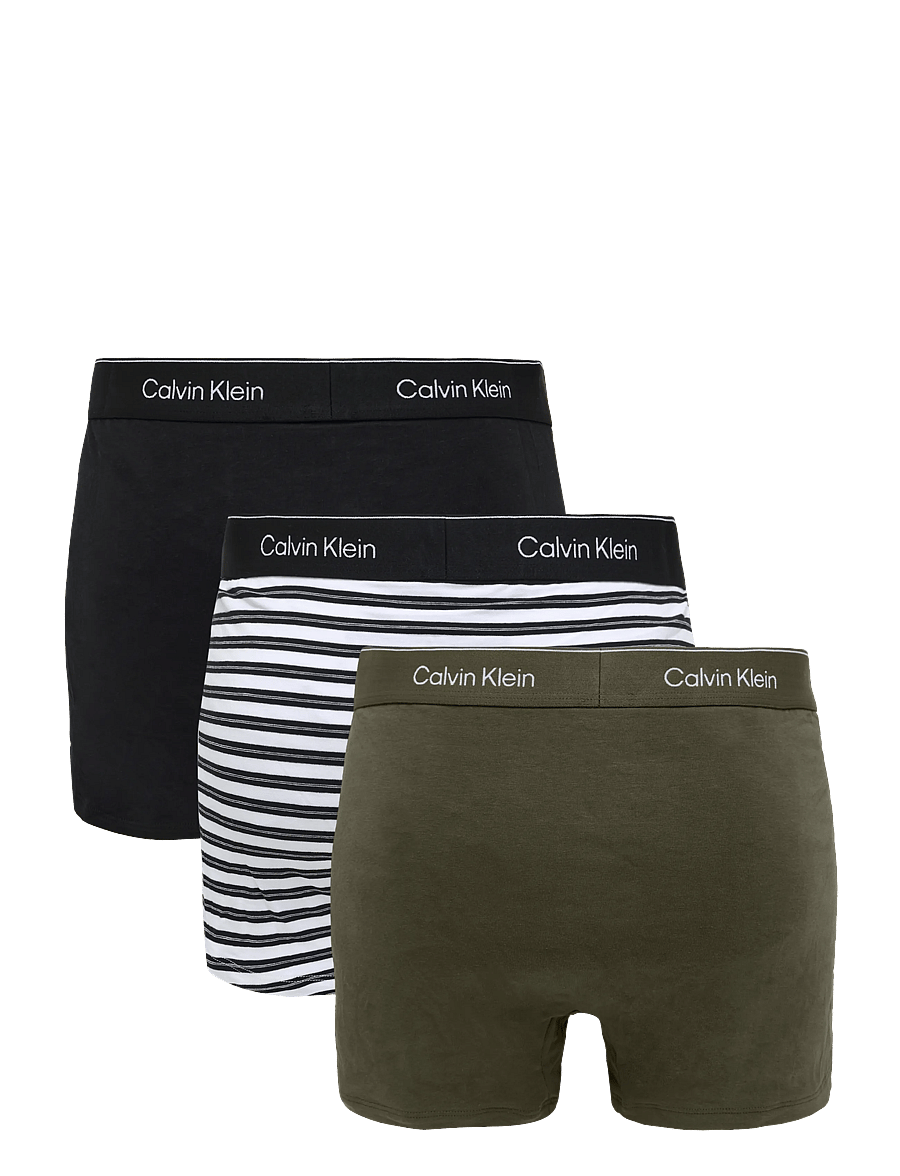 Calvin Klein - RELAXED FIT TRUNK 3PK - multipack underpants - black triple stripe black olive nig - 2