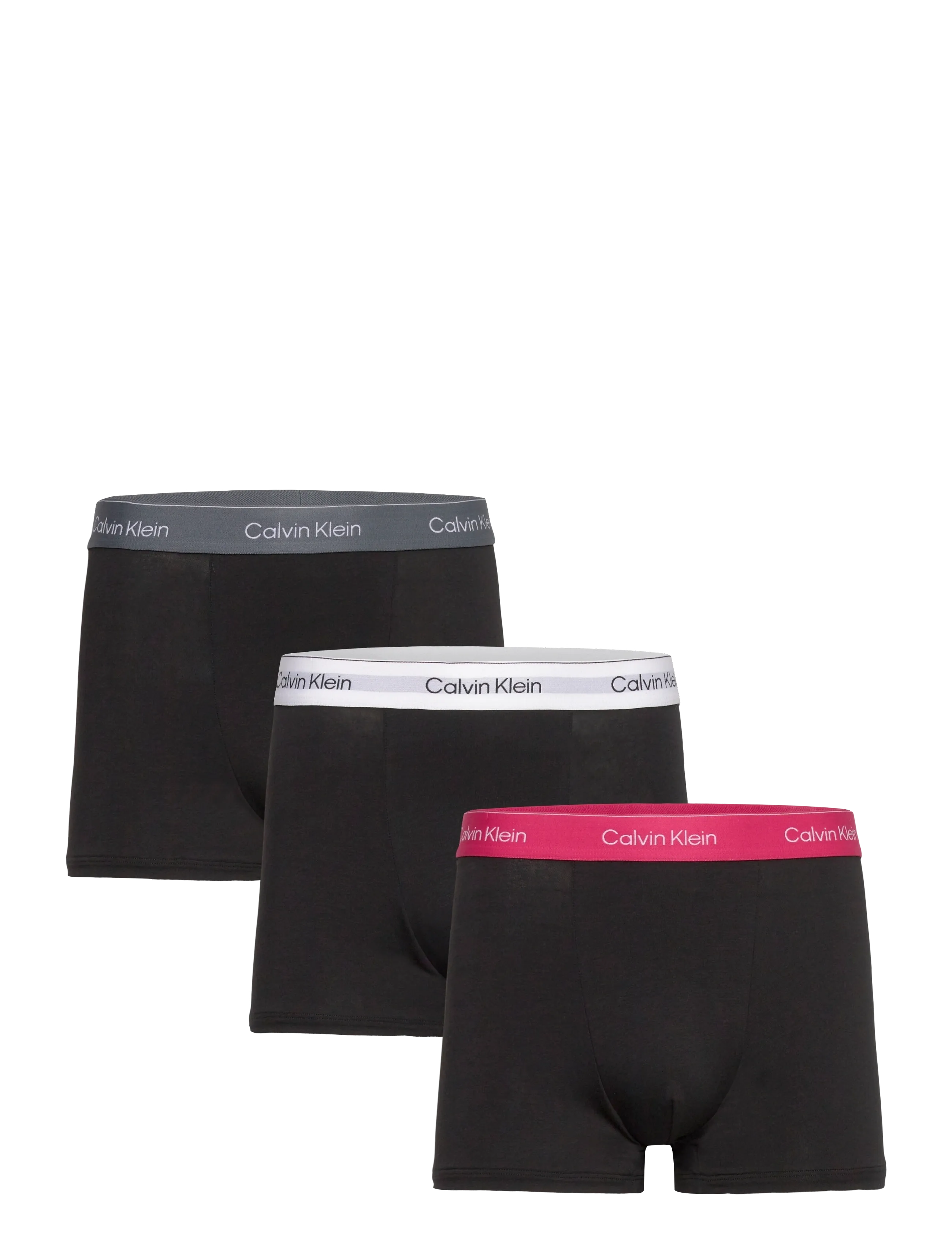 Calvin Klein RELAXED FIT TRUNK 3PK - Underpants - BLACK BODIES W/ TURBULENCE/WHITE/IN / black