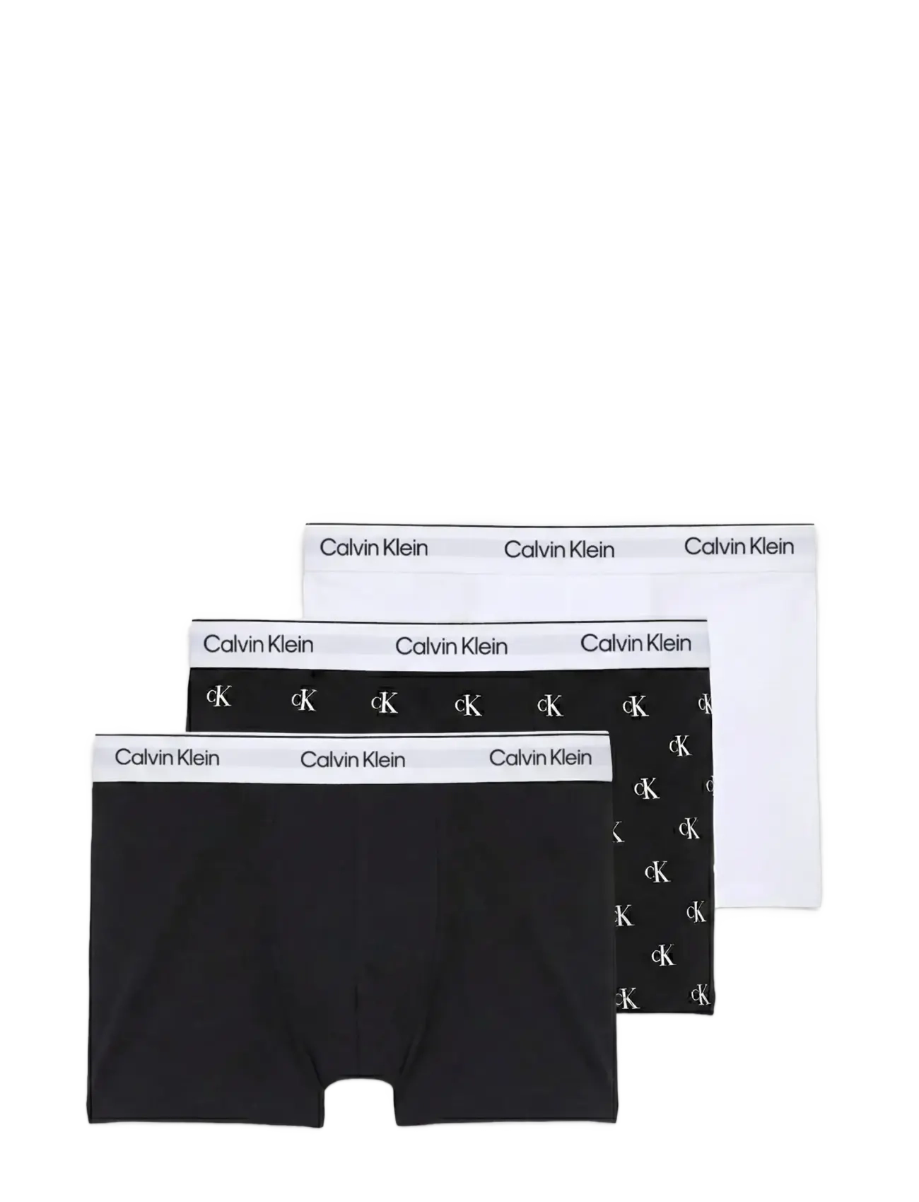 Calvin Klein RELAXED FIT TRUNK 3PK - Calvin Klein Underwear - BLACK DIAMOND LOGO BLACK CLASSIC WH / multi