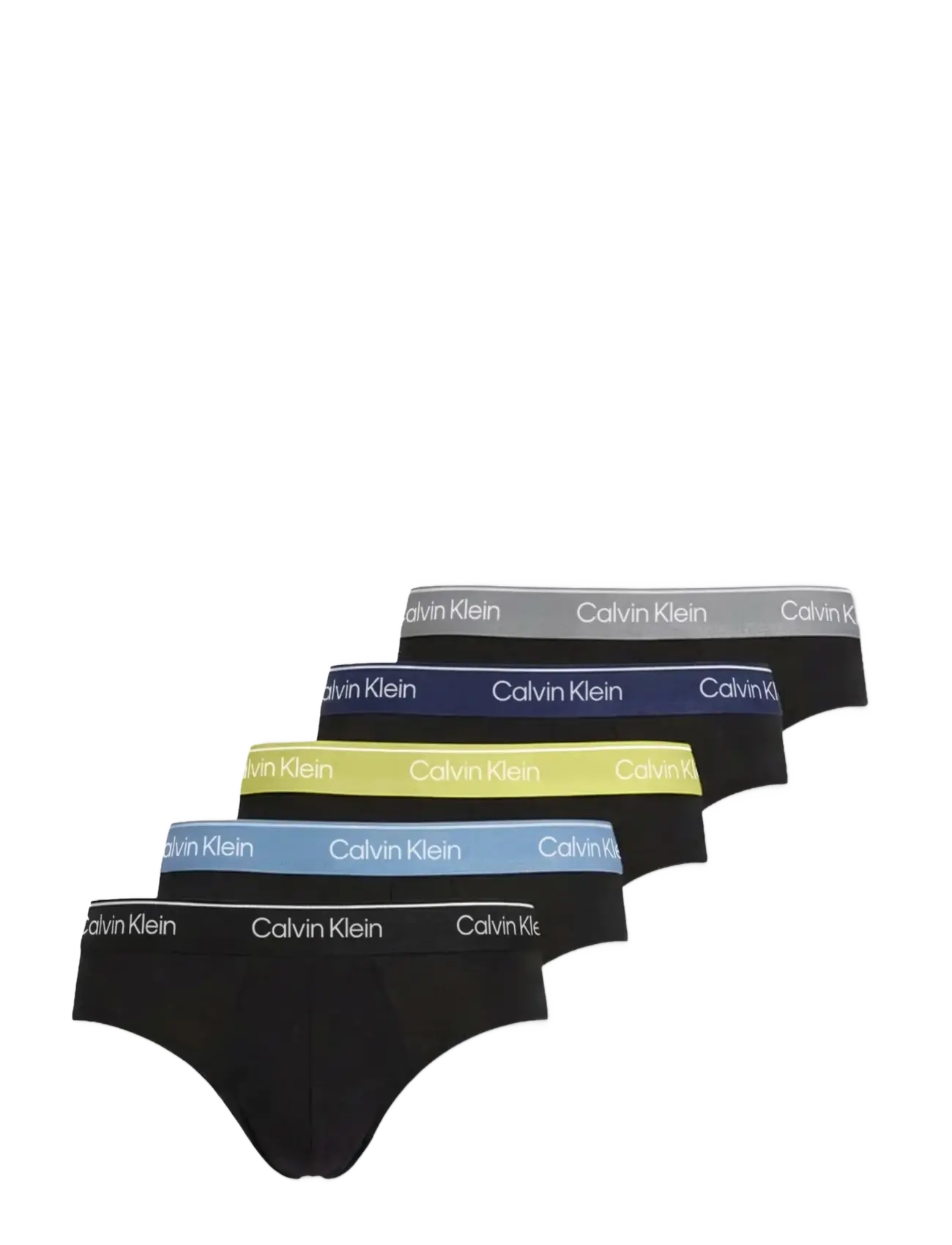 Calvin Klein HIP BRIEF 5PK - Briefs - BLACK WB  BLUE DESCENT WB  GREEN BL / black