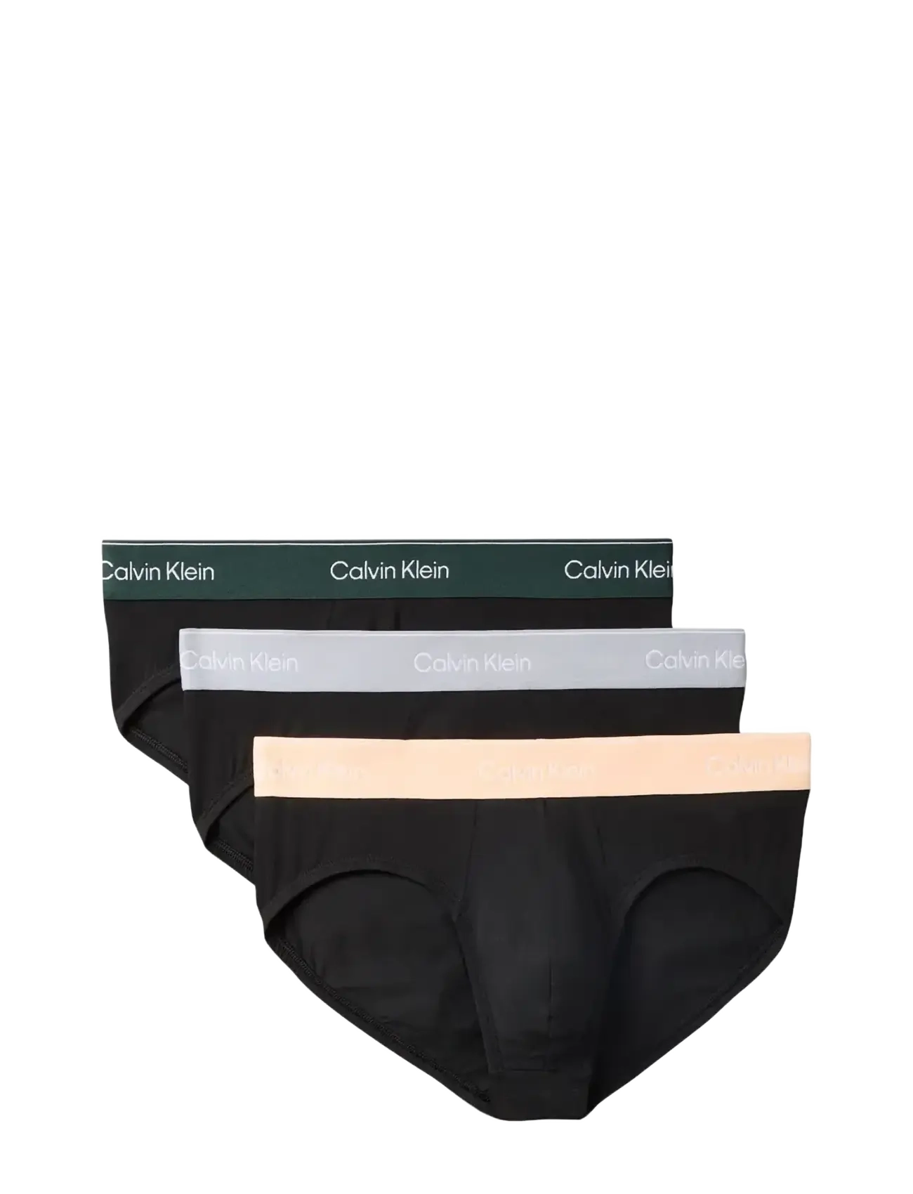 Calvin Klein HIP BRIEF 3PK - Alushousut - BLACK W  DARKEST SPRUCE WB BLACK W / black