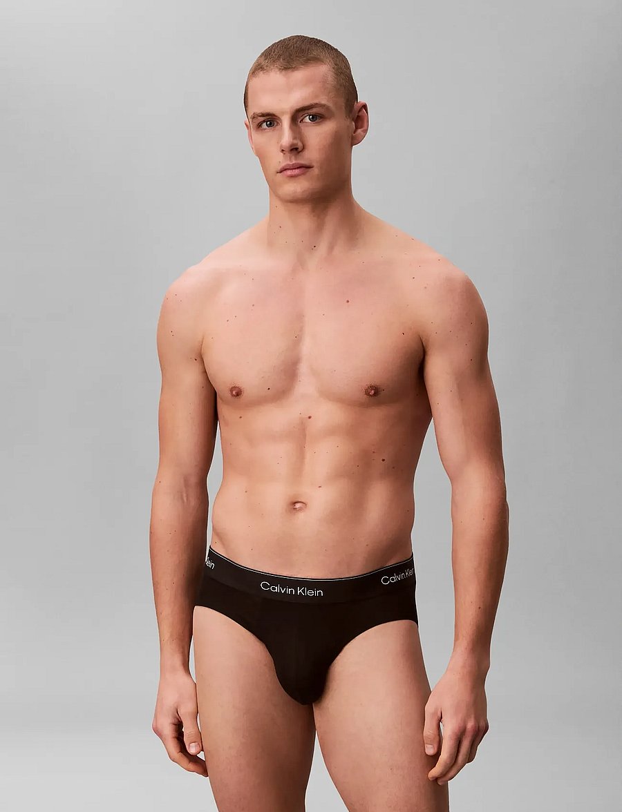 Calvin Klein - HIP BRIEF 3PK - unterhosen im multipack - black w dtm wb - 2