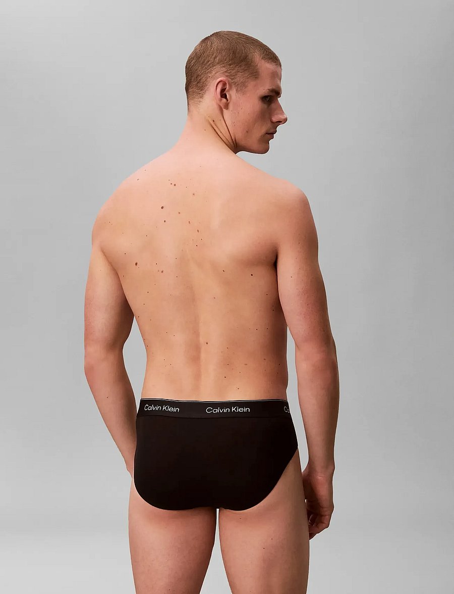 Calvin Klein - HIP BRIEF 3PK - unterhosen im multipack - black w dtm wb - 3
